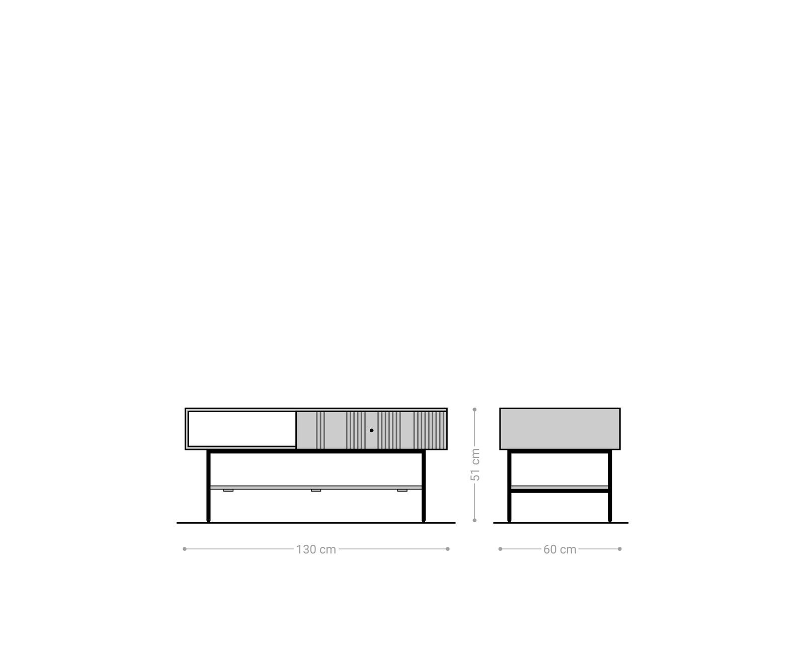 Холна маса Nereos 130x60 см, Манго Избелено дърво, Метална черна основа 6