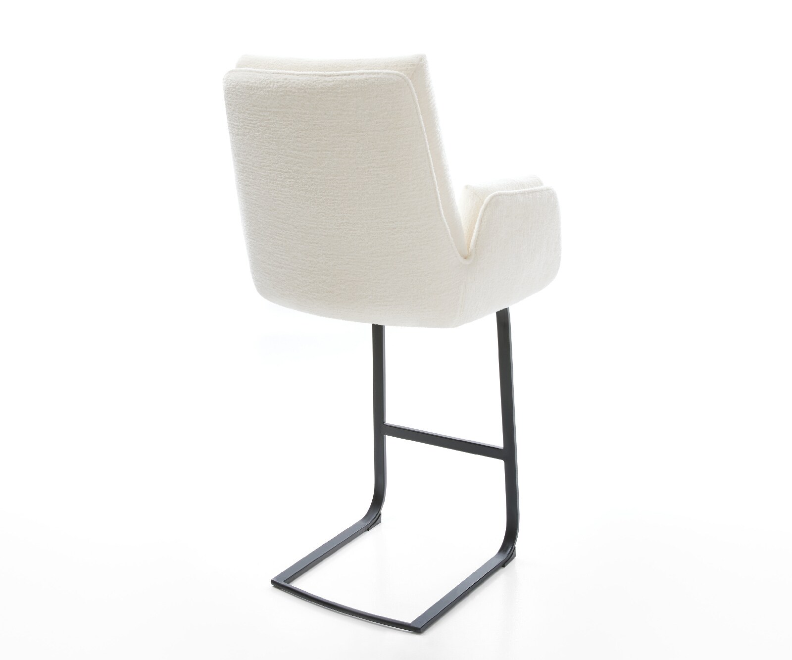 Бар стол Clea-Flex, Букле Светлобежово, плоска, метална, черна основа 5