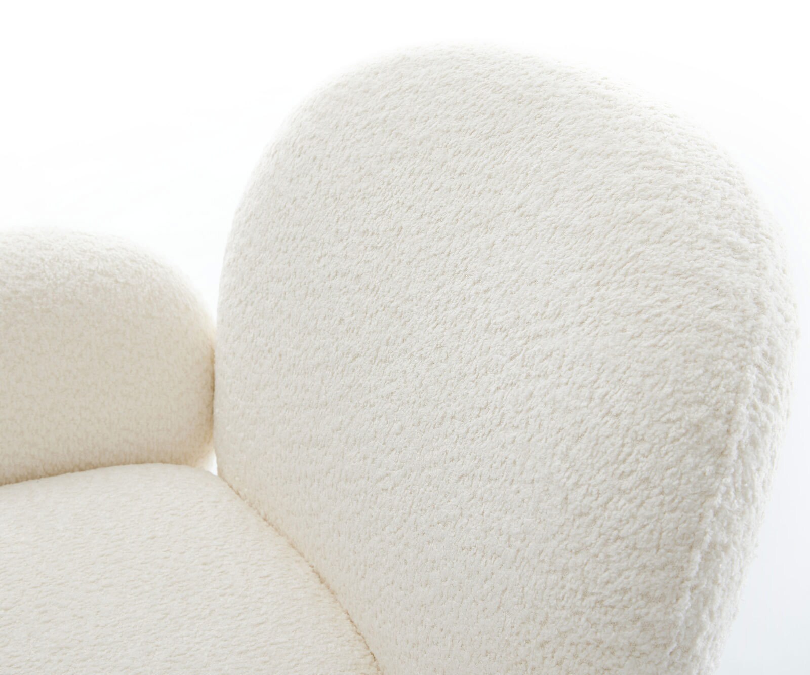 Люлеещ стол с подлакътници Букле Бял Конзолен крак кръгъл Черен Покет пружина Nube-Flex 3