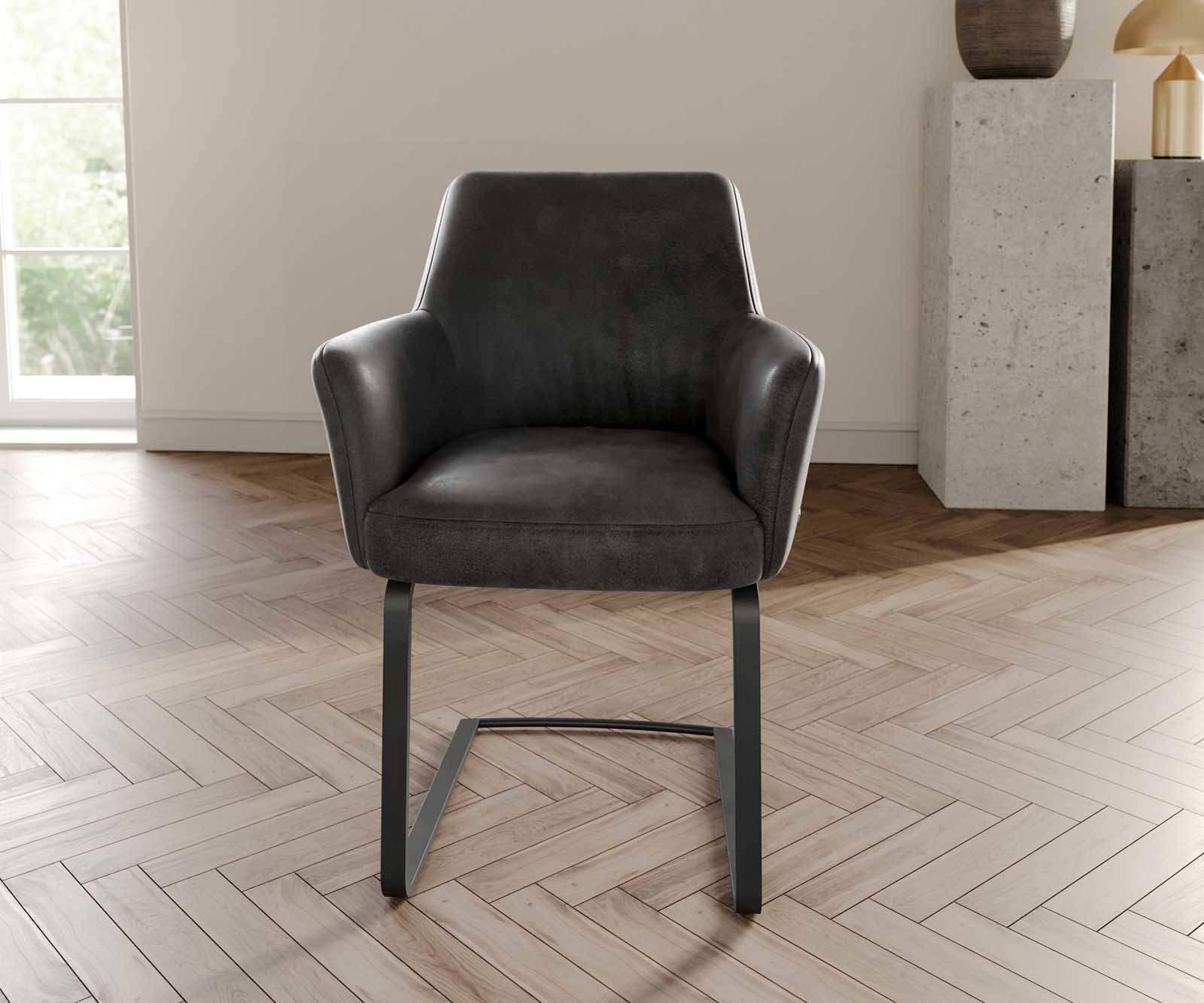 Люлеещ стол с подлакътници Антрацит Винтидж Конзолен крак плосък Черен Покет пружина Xana-Flex 1 Люлеещ стол с подлакътници Антрацит Винтидж Конзолен крак плосък Черен Покет пружина Xana-Flex 1