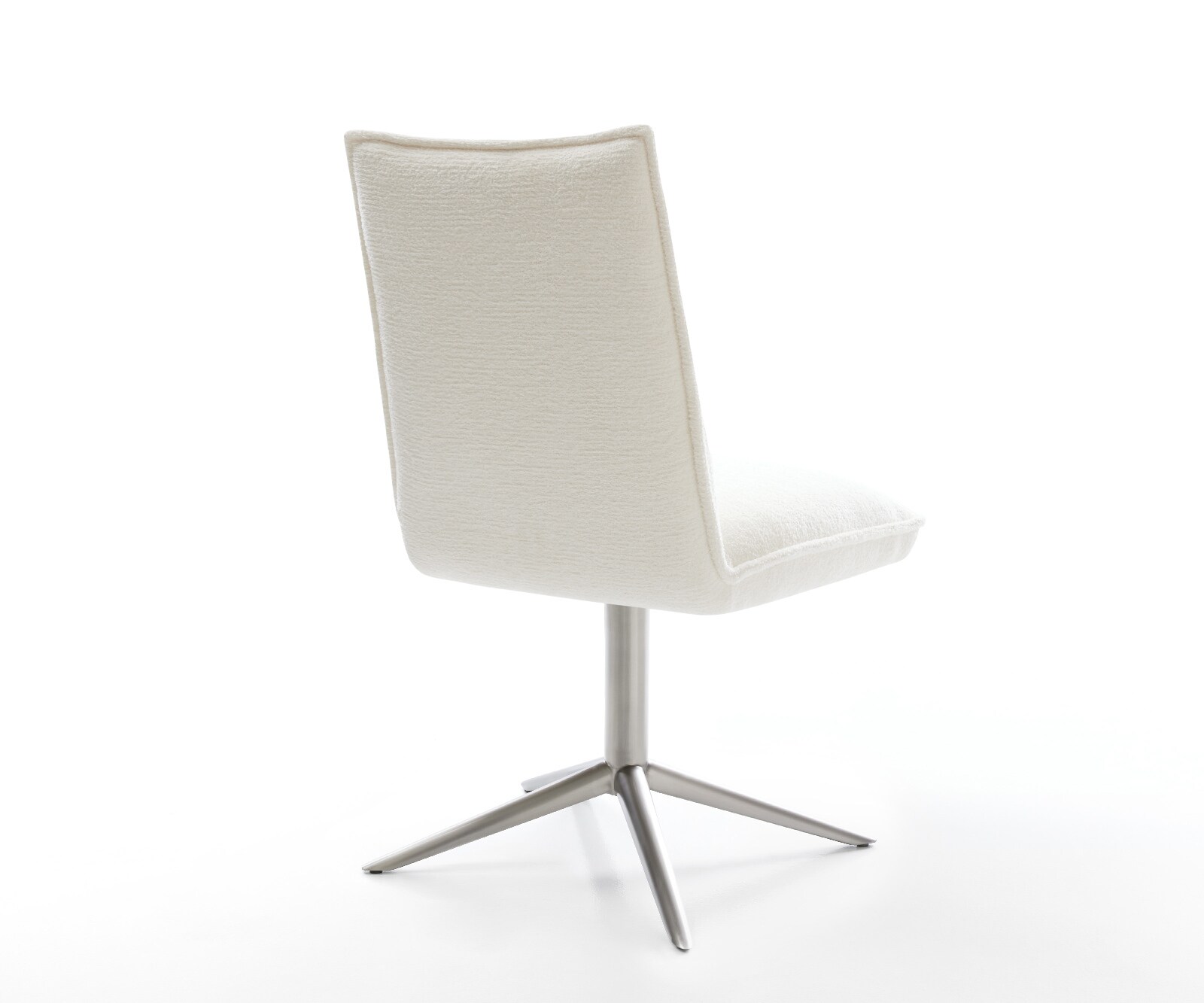 Въртящ се стол Lelio-Flex Bouclé Soft Beige Основа от неръждаема стомана Завъртане на 360° Люлееща се функция Сърцевина от джобни пружини 5