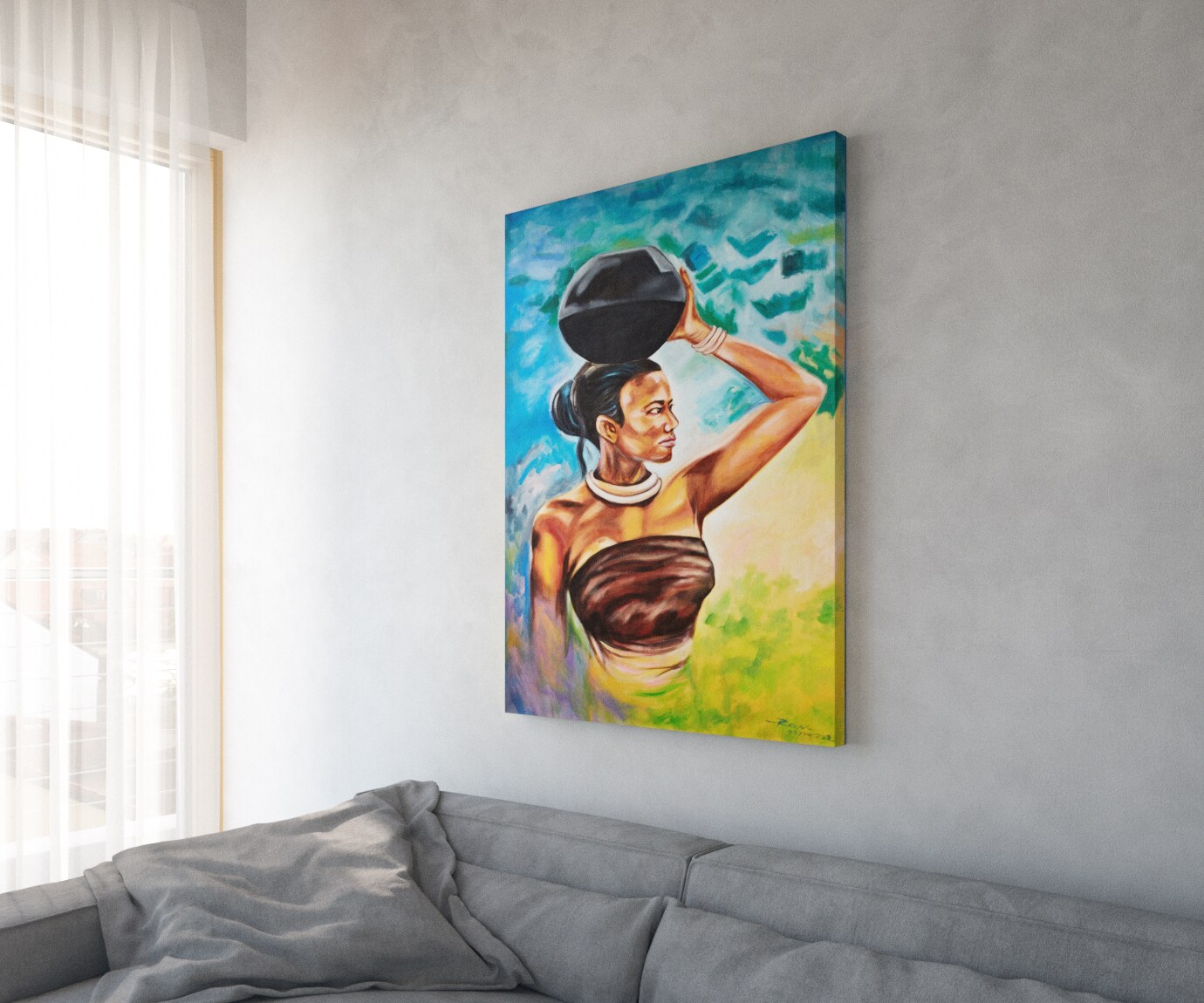 Картина 100x140 cm Многоцветен акрил в/у платно Africa 1