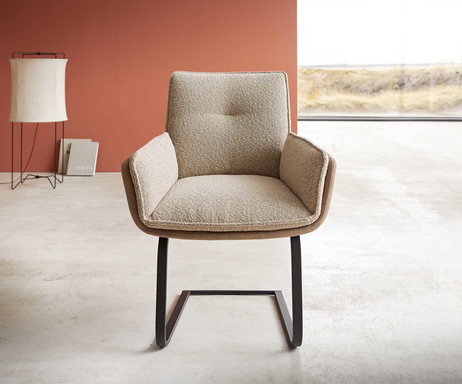 Конзолен стол Nela-Flex материал микс плоска рамка черен 1 Конзолен стол Nela-Flex материал микс плоска рамка черен 1