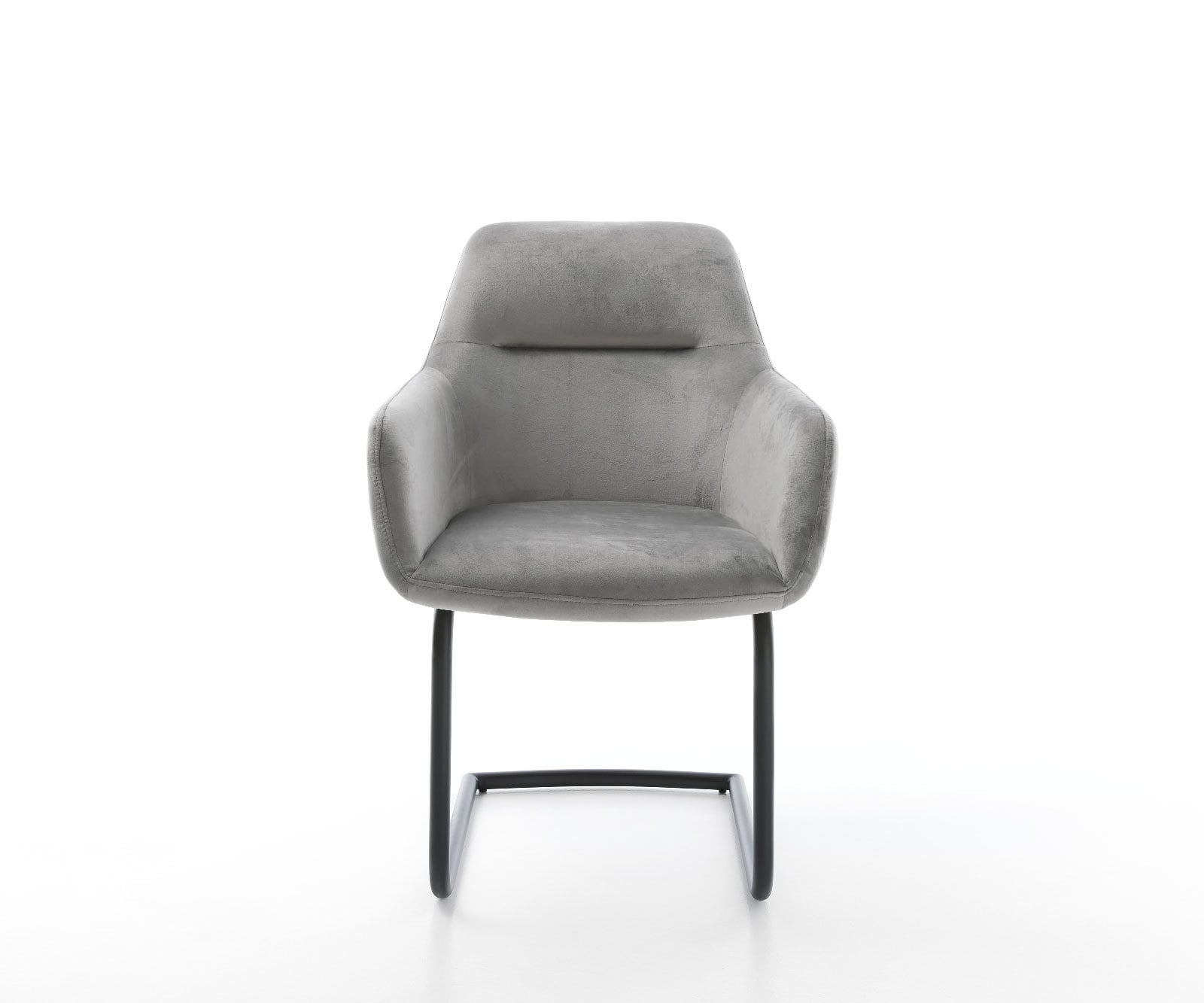 Люлеещ стол Кадифе Сив Конзолен крак кръгъл Черен Pejo-Flex 2