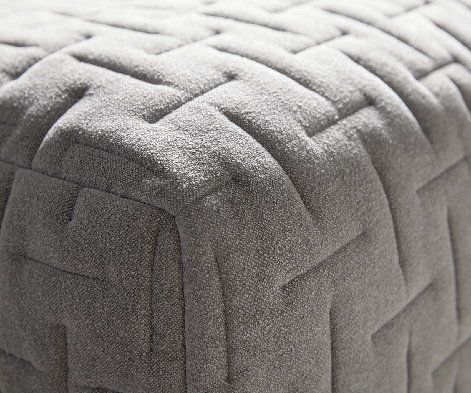 Ъглов диван Freestyle 310x200 cm текстурирана тъкан меко сиво ватирано 4