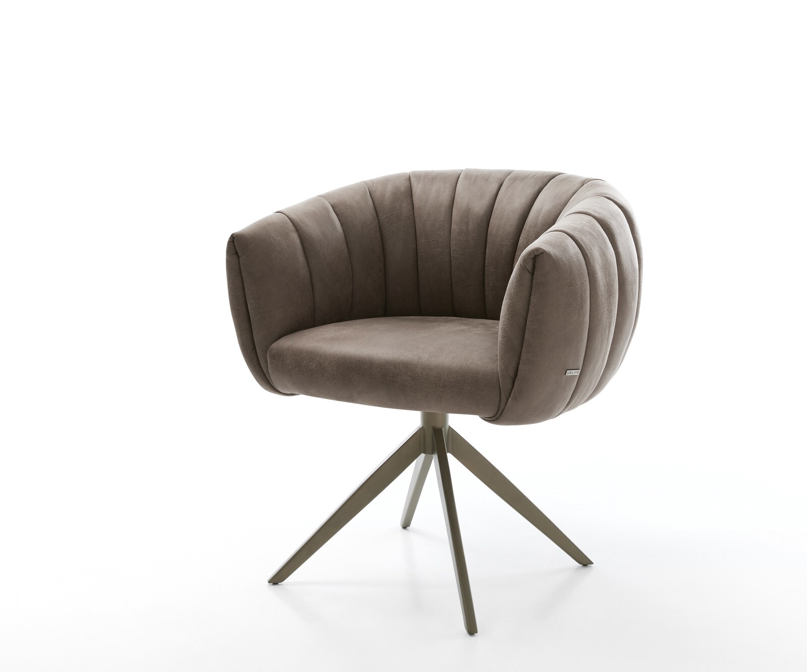 Въртящ се стол Jada-Flex микрофибър сив цвят винтидж кръстосана рамка широко покритие титан 360° завъртане люлееща се функция сърцевина от джобни пружини