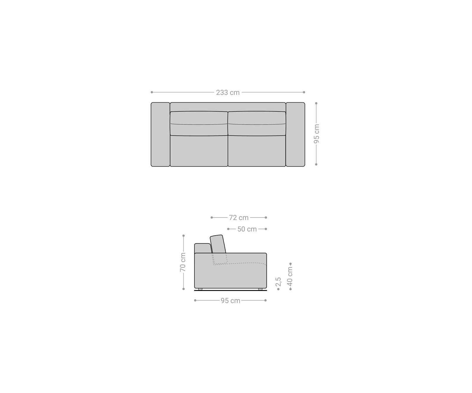 Голям диван L 230x95 см Рипс Бежов Lanzo 6