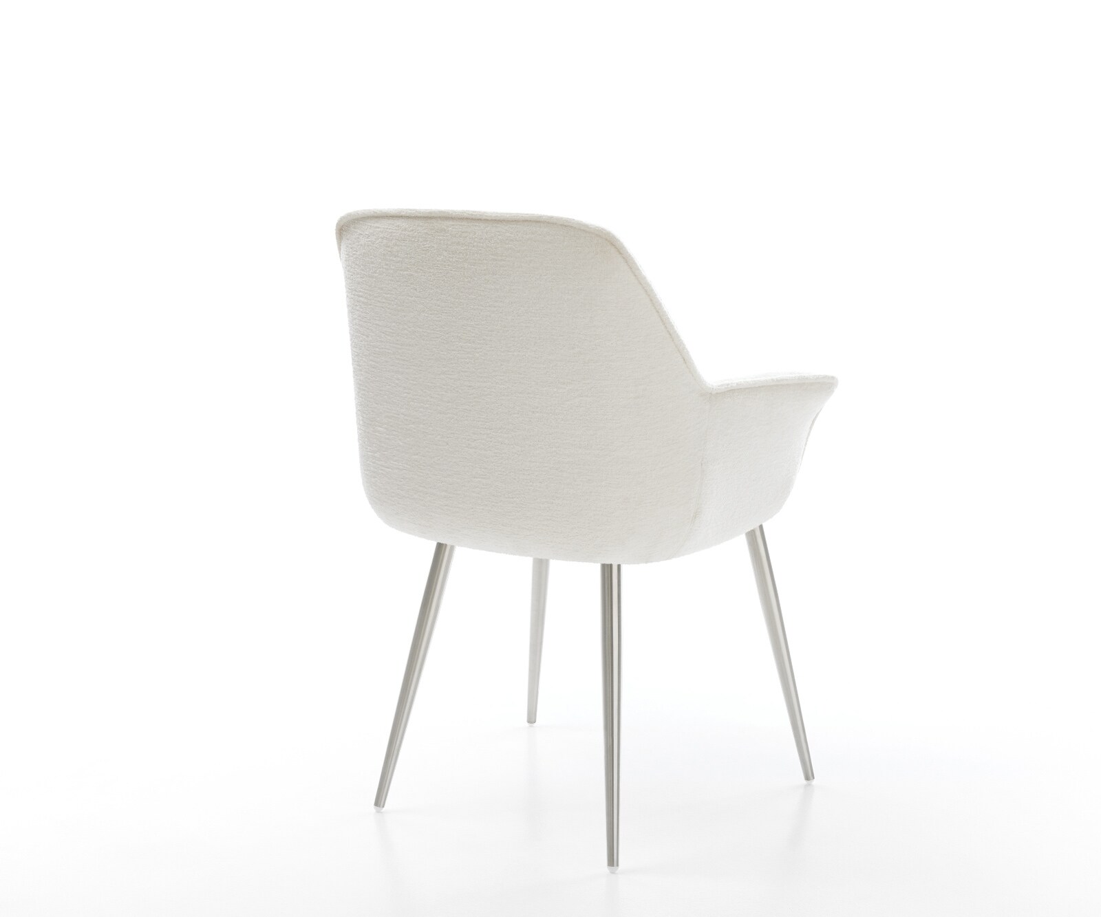 Трапезен стол Keila-Flex с подлакътници Bouclé Soft Beige 4-футов конусен стол от неръждаема стомана 5