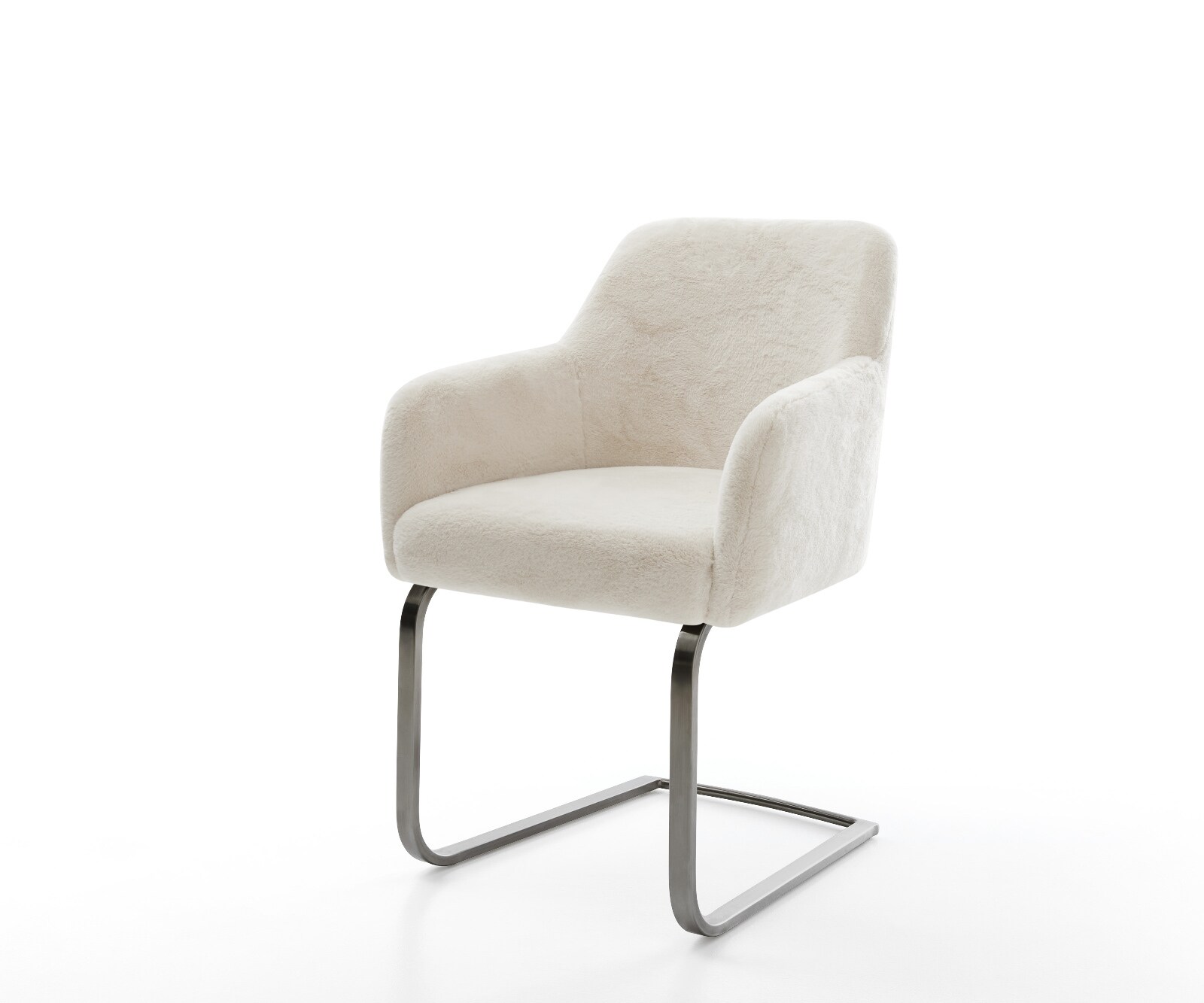 Стол с конзола Greg-Flex плюшен кремаво-бял Стол с конзола плосък графит джоб пружина сърцевина