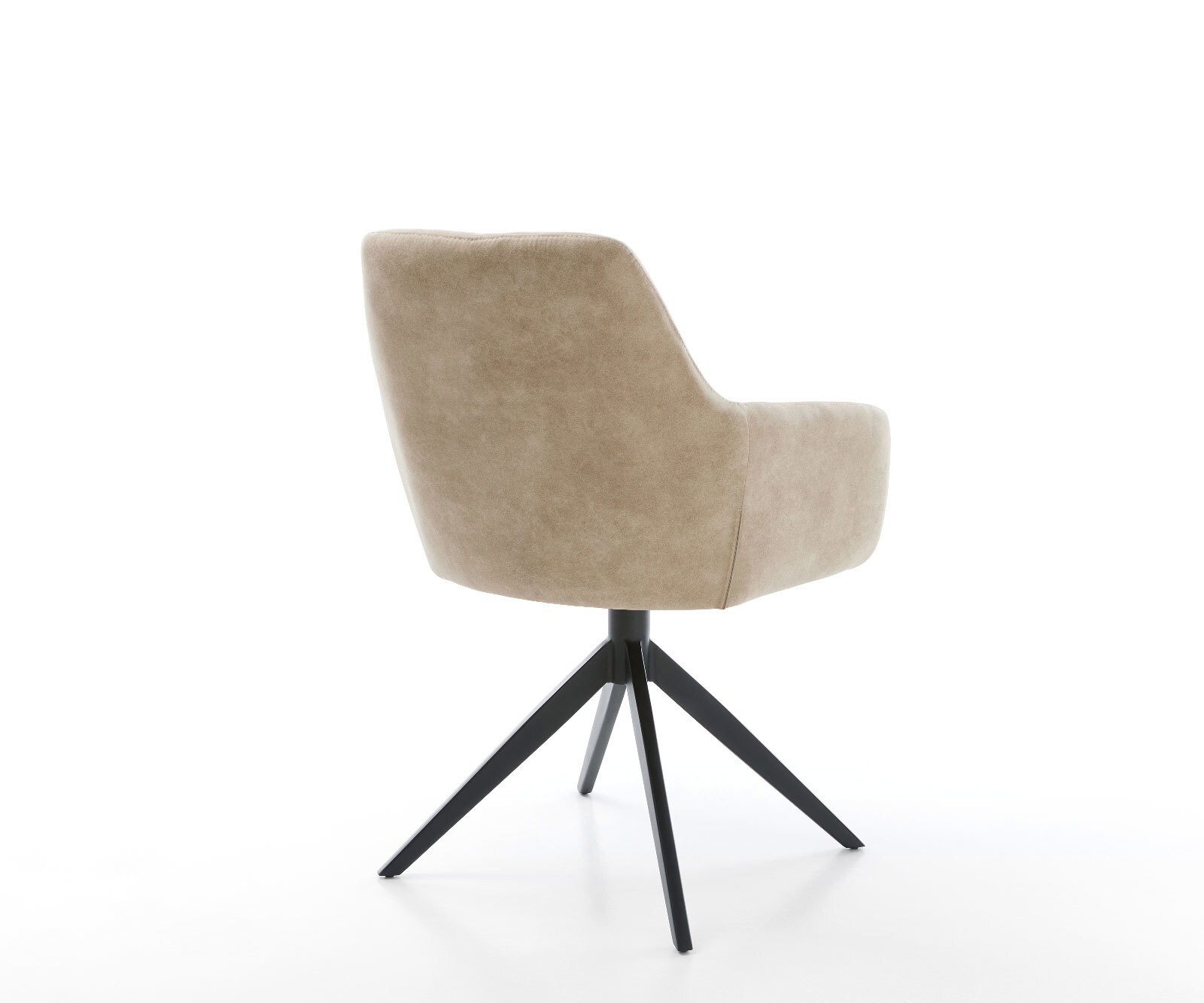 Въртящ се стол Pejo-Flex Микрофибър Бежово Vintage Кръстосана рамка широка Черно 360° завъртане Люлееща се функция Ядро от джобни пружини 4