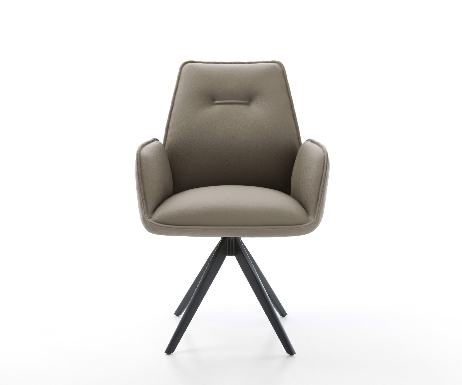 Врътящ се стол Естествена кожа Сиво-Кафяв Конус крак  Черен 180° въртящ се Zoa-Flex 2