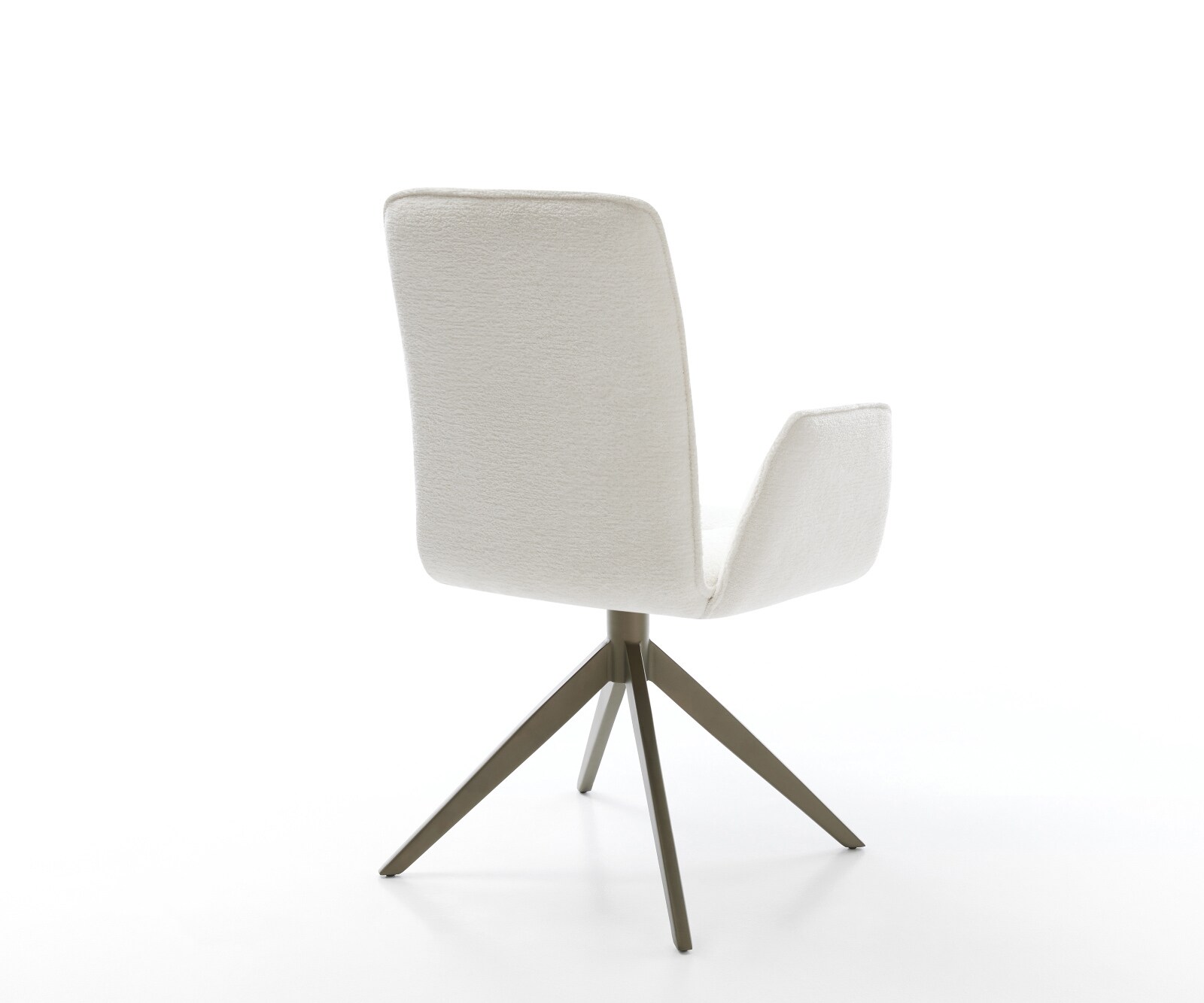 Въртящ се стол Vinja-Flex Bouclé Soft Beige Кръстосана рамка широка Ефектно покритие Titanium 360° въртене Люлееща се функция 5