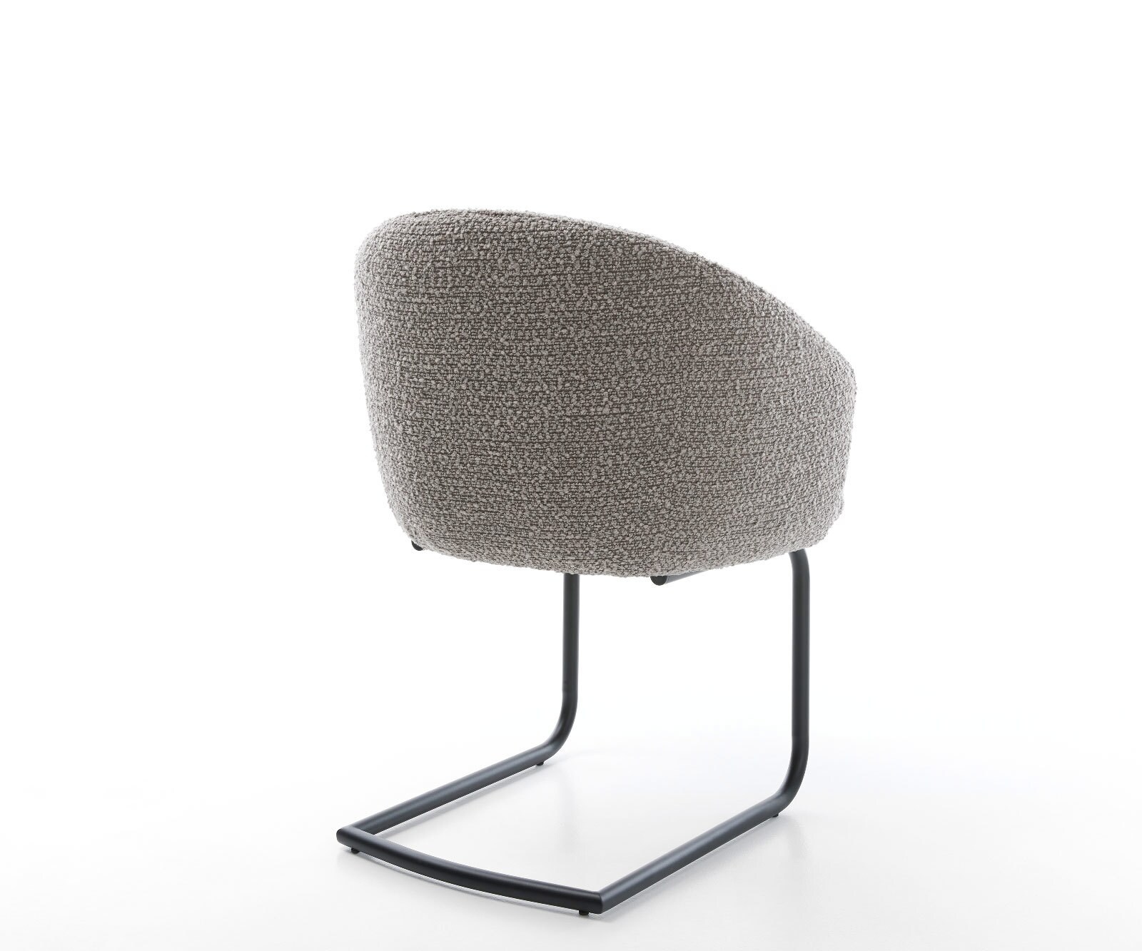 Люлеещ стол с подлакътници Букле Сребристо сив Конзолен крак кръгъл Черен Покет пружина Caja-Flex 4