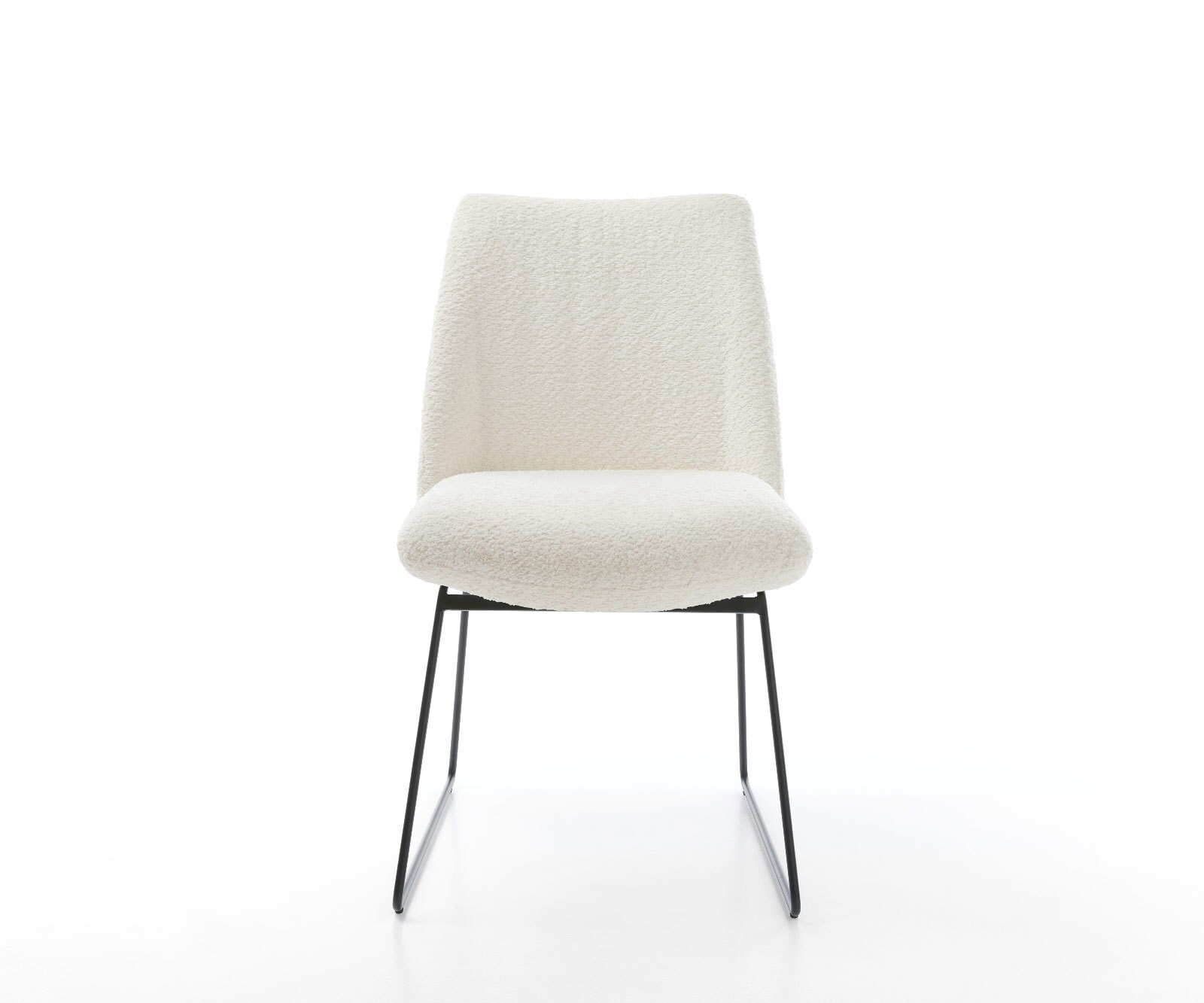 Трапезен стол Букле Бял Извити крака Черен Покет пружина Elso-Flex 2