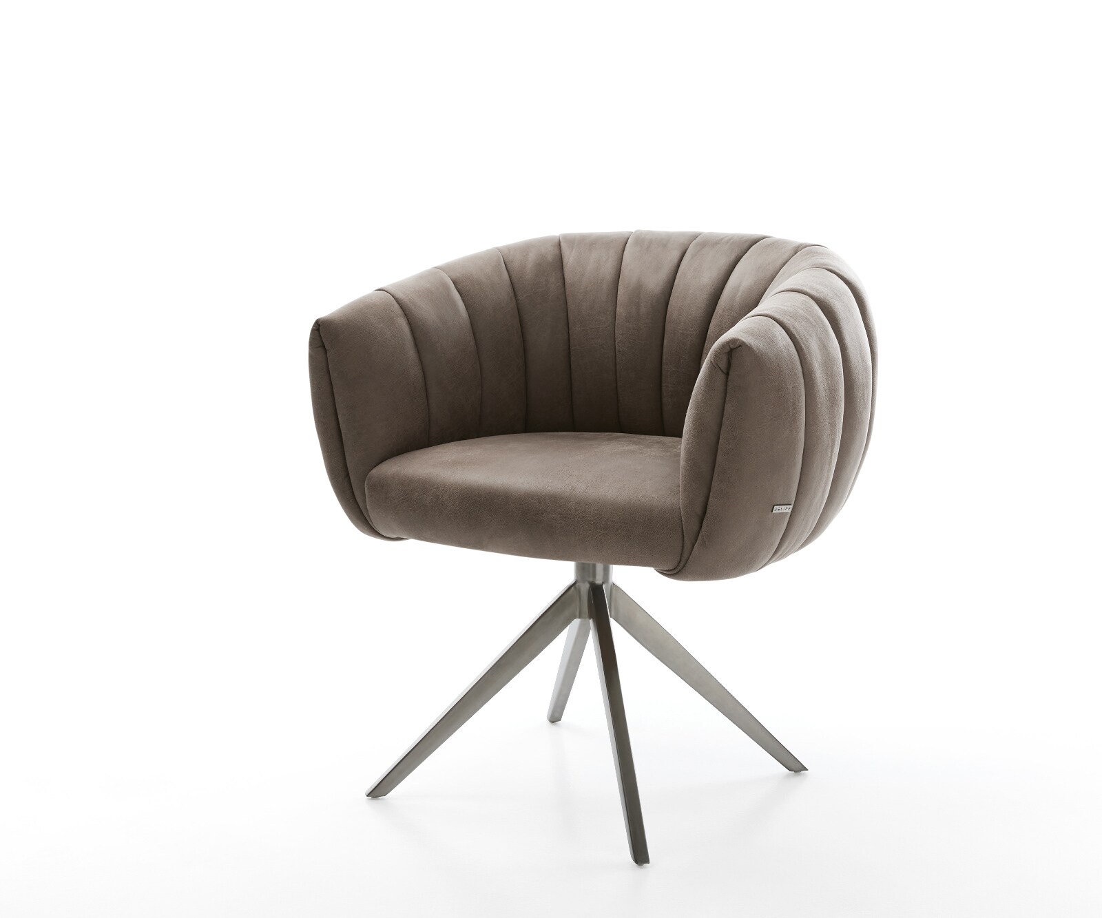 Въртящ се стол Jada-Flex микрофибър сив винтидж Кръстосана рамка широка графит Въртене на 360° Люлееща се функция Ядро от джобни пружини