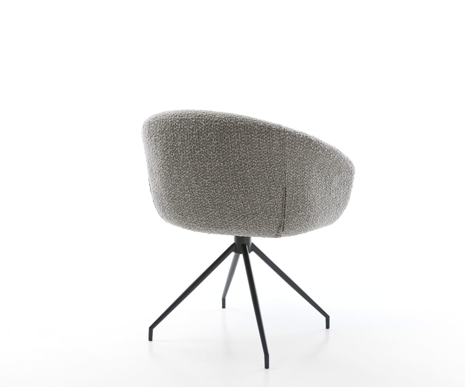 Врътящ се стол с подлакътници Букле СребристСив Конус крак кръгъл Черен 180° въртящ се Покет пружина Vinka-Flex 5