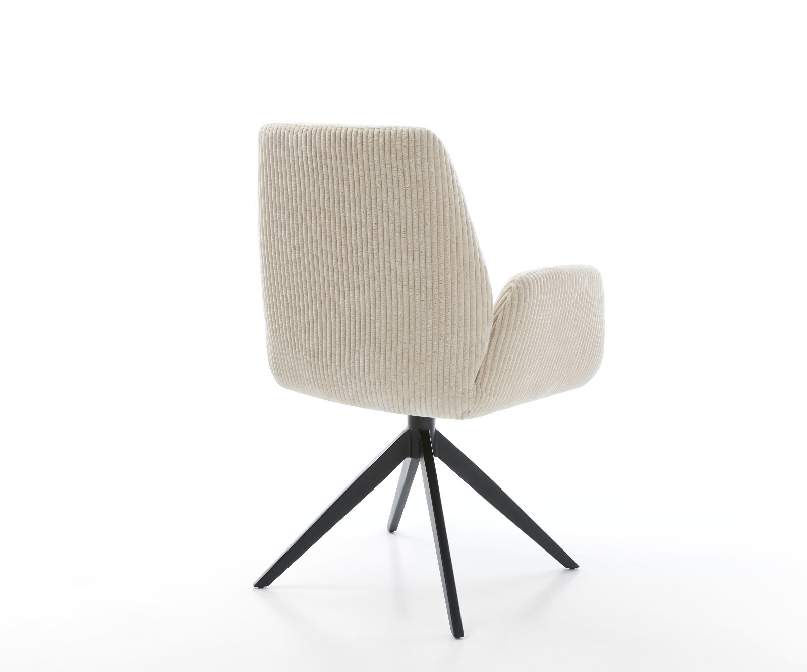 Врътящ се стол Корд Бежов Конус крак плосък Черен 360° въртящ се Zoa-Flex 5