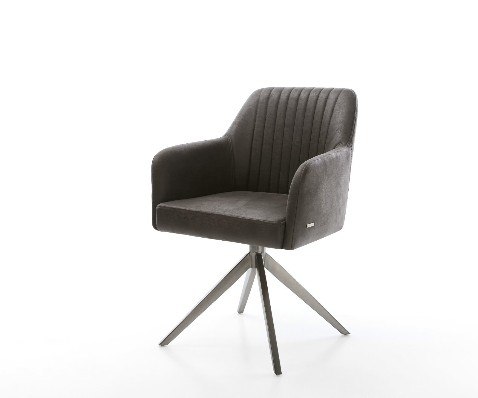 Въртящ се стол Greg-Flex от микрофибър антрацит реколта Кръстосана рамка широка графит Въртене на 360° Люлееща се функция Ядро от джобни пружини