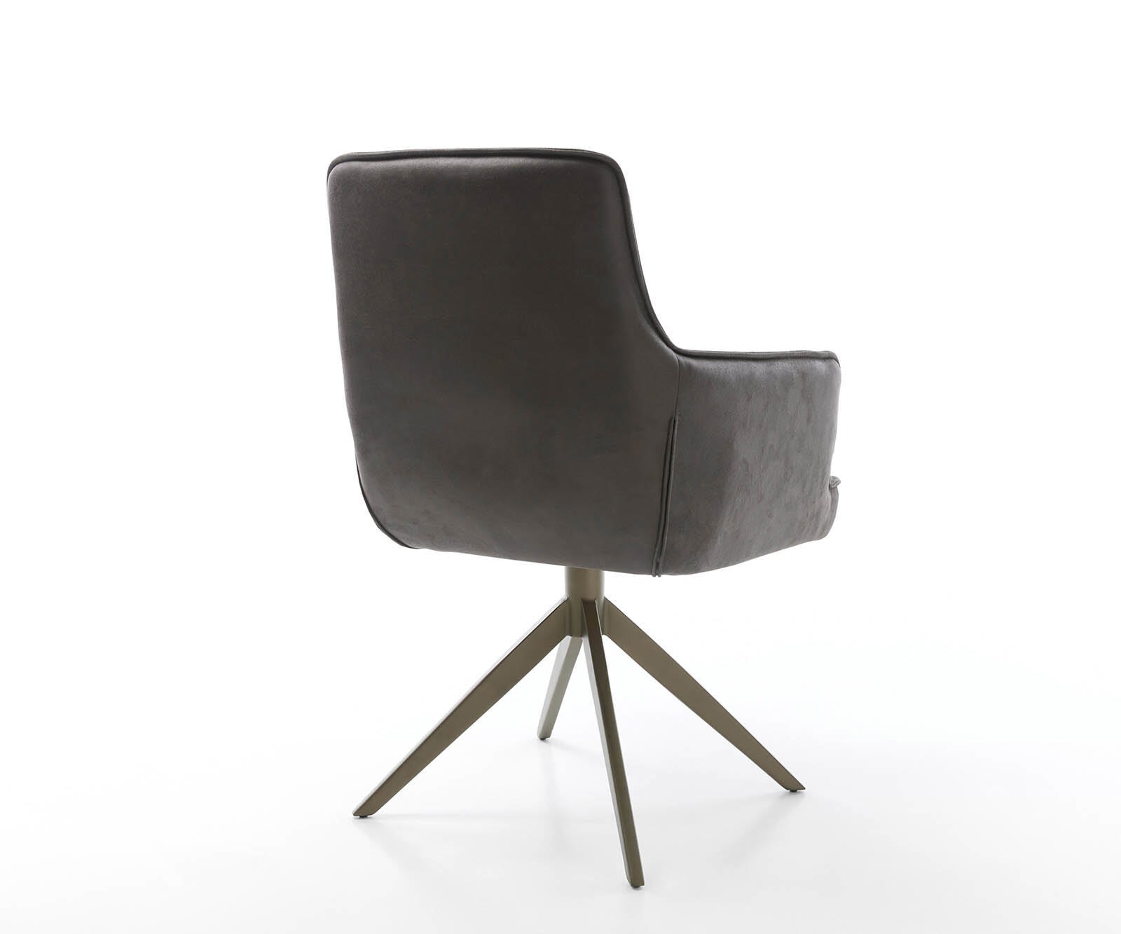 Врътящ се стол с подлакътници Антрацит Винтидж Конус крак плосък  Titan 360° въртящ се Покет пружина Heira-Flex 5