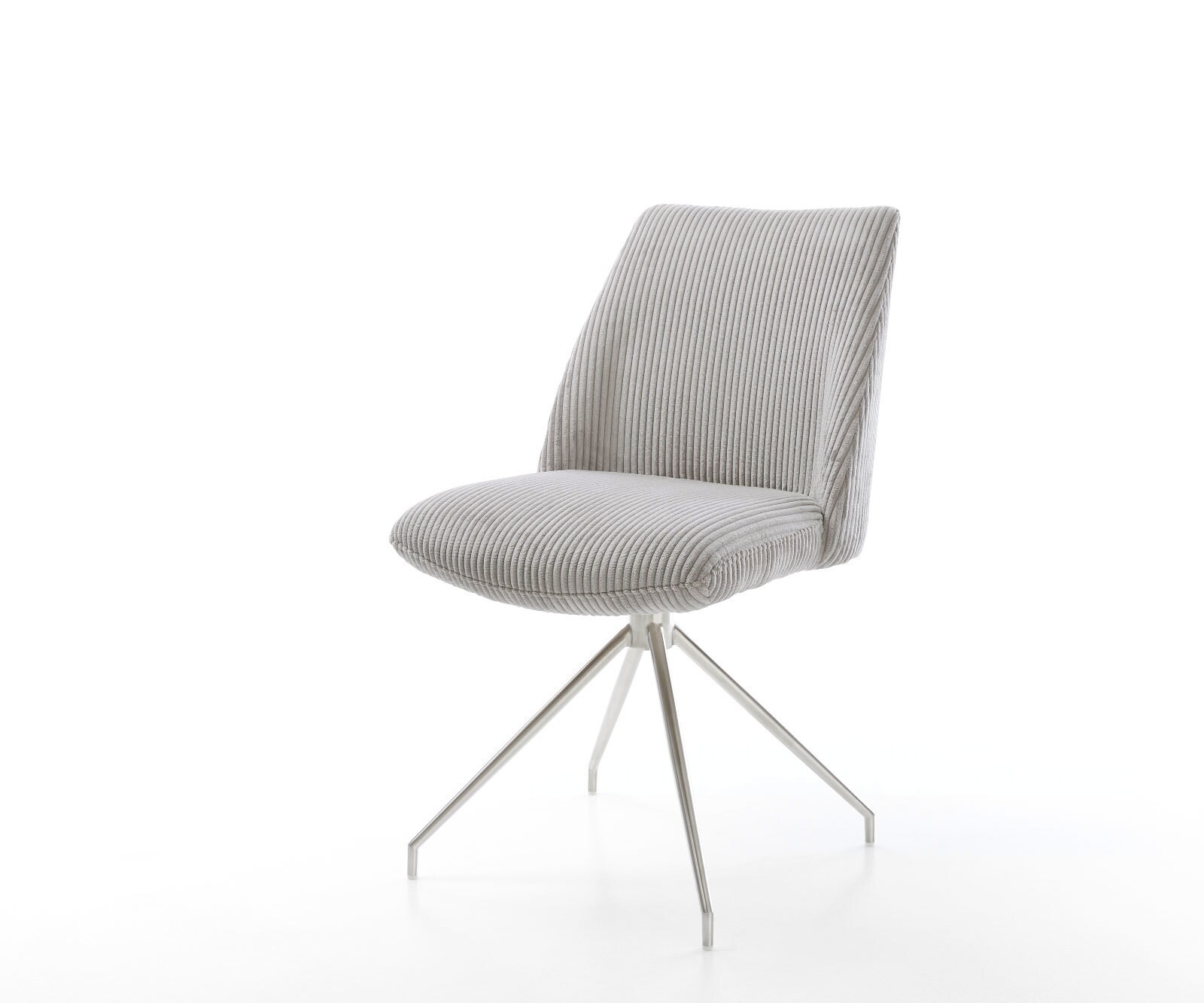 Врътящ се стол Корд СребристСив Конус крак кръгъл Неръждаема стомана 180° въртящ се Покет пружина Elso-Flex 1