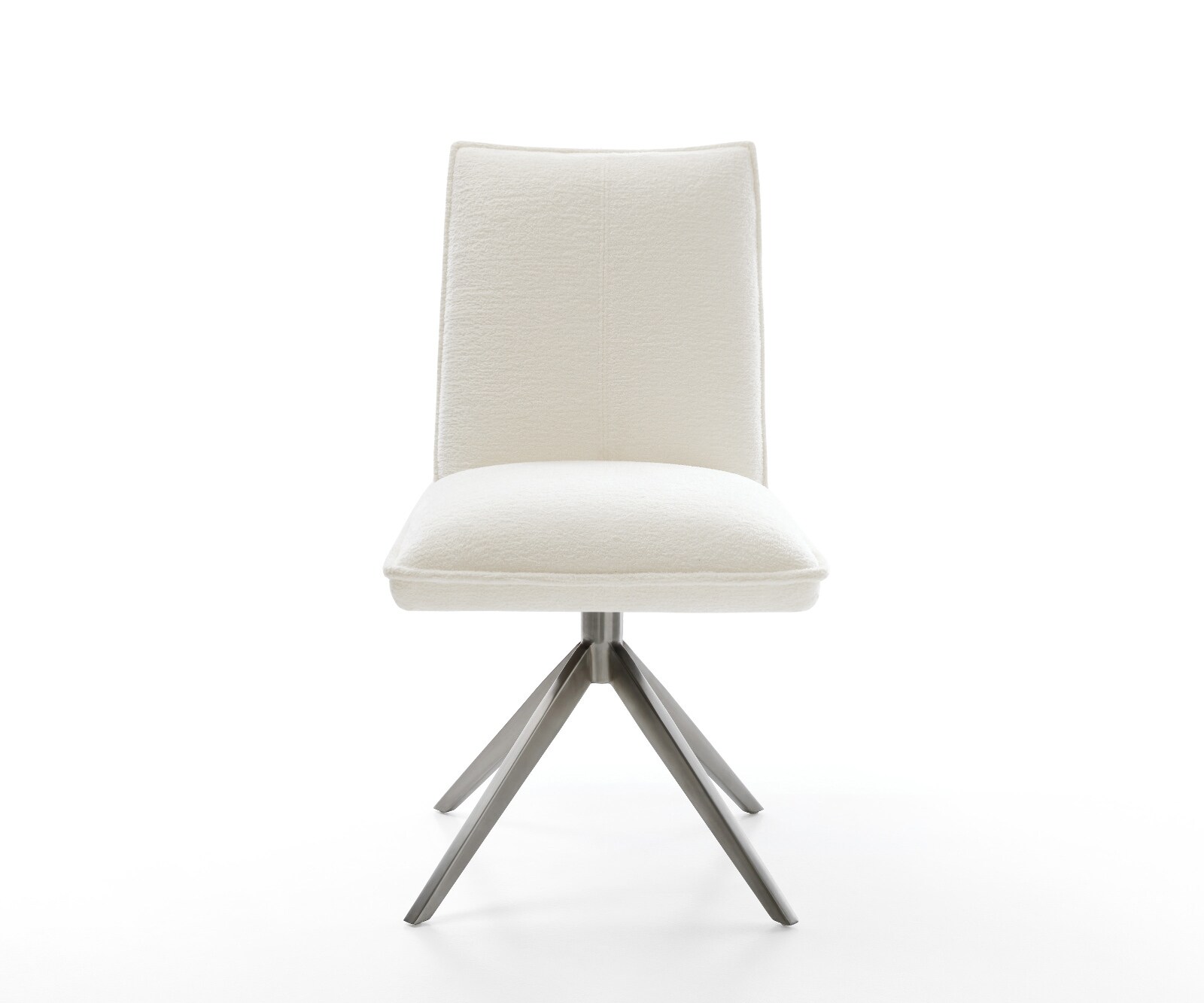 Въртящ се стол Lelio-Flex Bouclé Soft Beige Кръстосана рамка широка Графит Въртене на 360° Люлееща се функция Ядро от джобни пружини 2