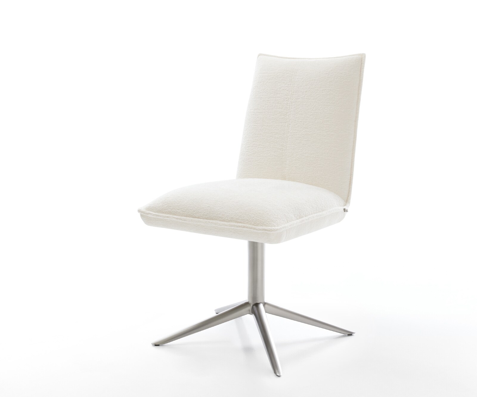 Въртящ се стол Lelio-Flex Bouclé Soft Beige Основа от неръждаема стомана Завъртане на 360° Люлееща се функция Сърцевина от джобни пружини 1