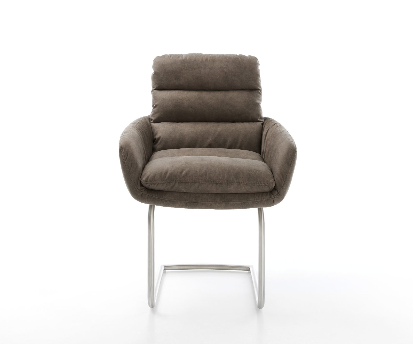 Люлеещ стол с подлакътници Таупе Винтидж Конзолен крак кръгъл Неръждаема стомана Abelia-Flex 2