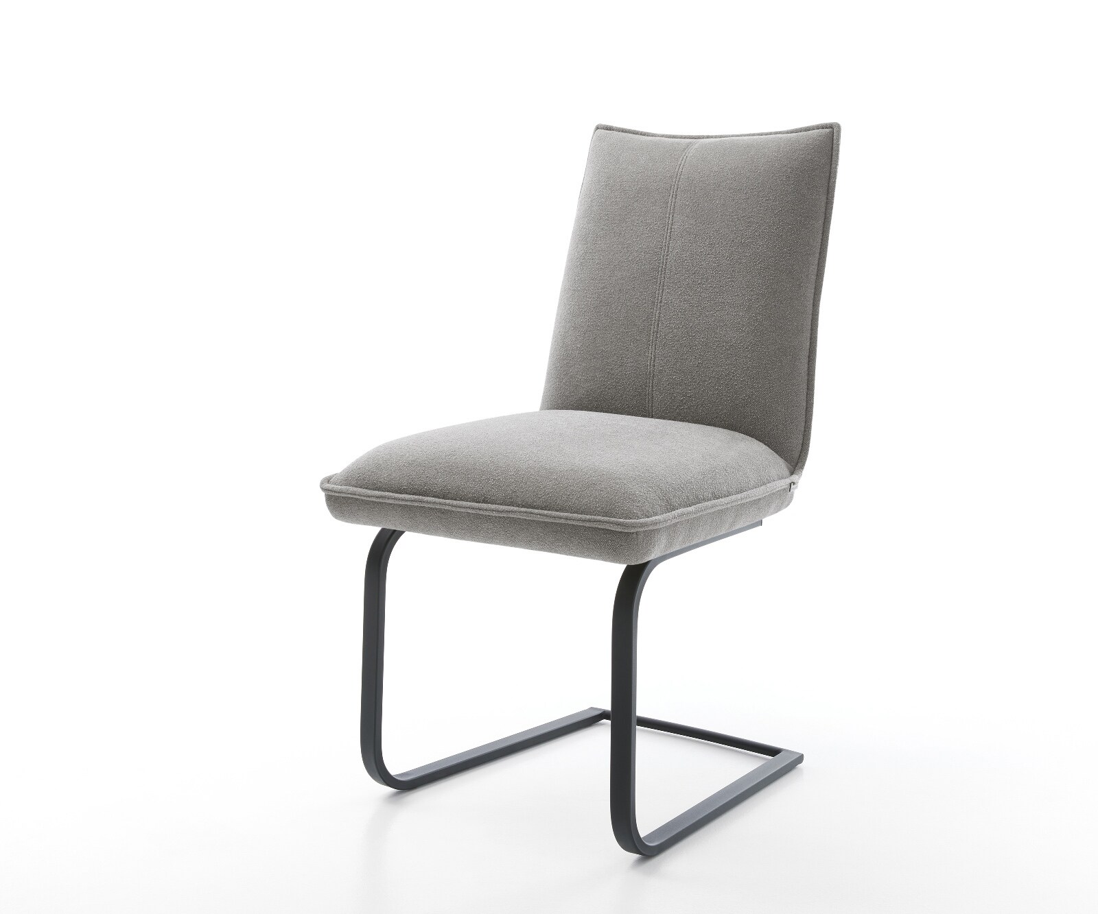 Конзолен стол Lelio-Flex текстурирана тъкан мек сив конзолен стол плосък черен джоб пружина сърцевина 1