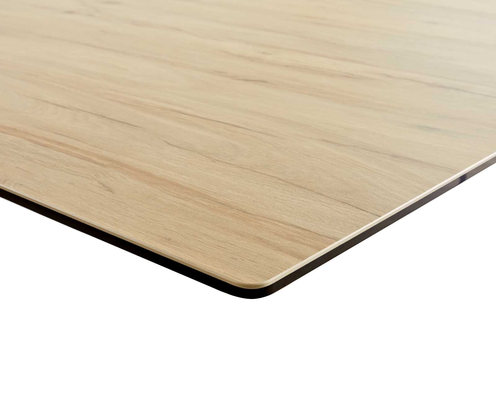 Разтегателна трапезна маса Edge 180-220х100 см Керамика  Laminam® Sabbia Цвят дъб W-образна основа Титаниев цвят 8