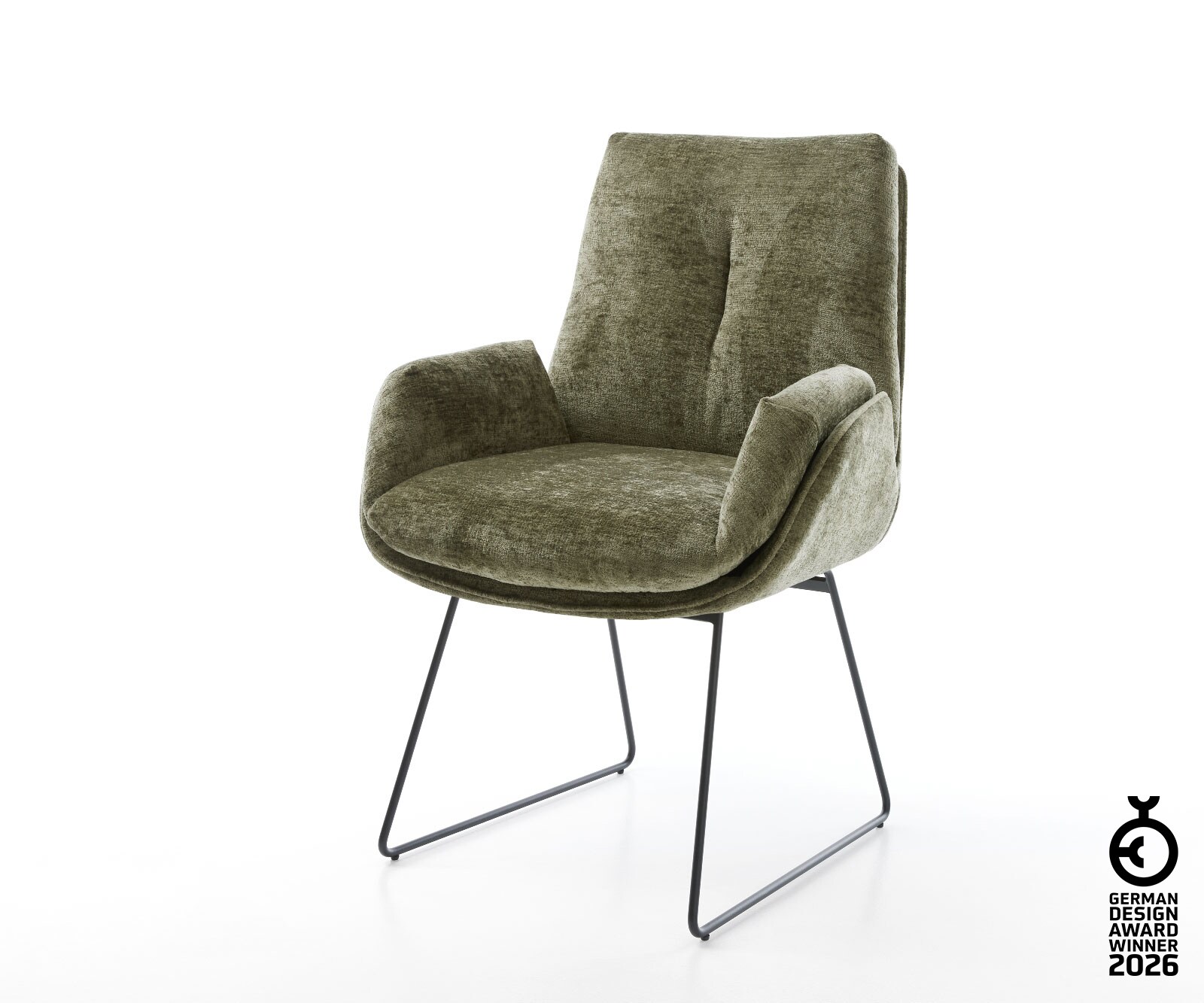 Стол Жакард Маслина Извити крака Черни Clea-Flex