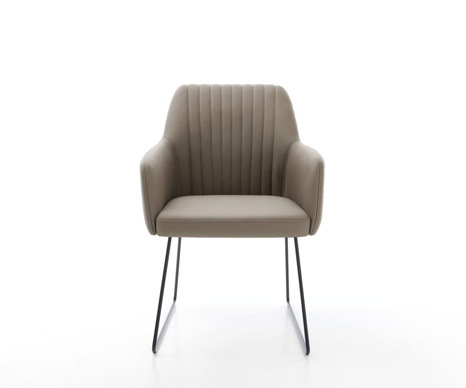 Стол Естествена кожа Кафяв Извити крака Черни Greg-Flex 2