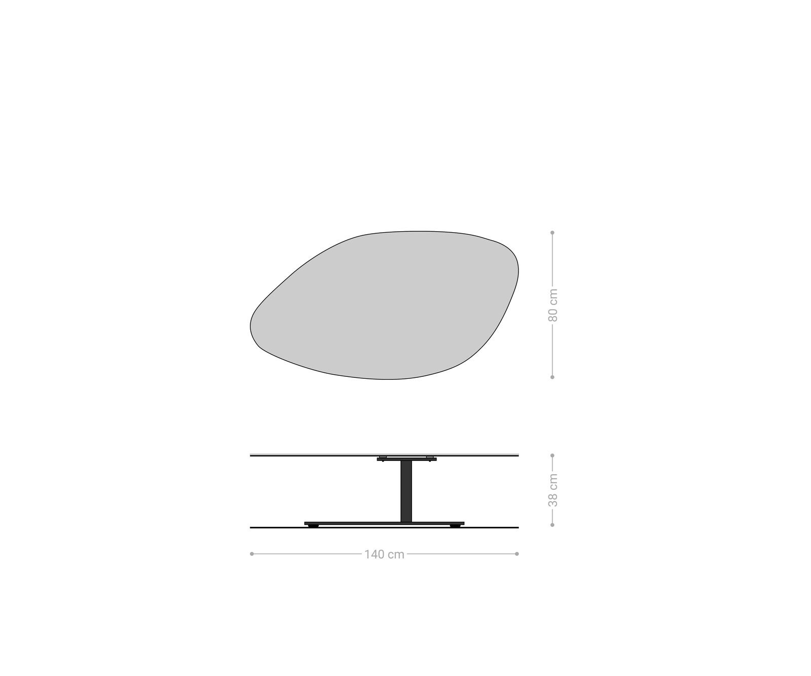 Холна маса 140x80 cm Керамика Aspetto Concreto Бетон цвят Основа Ефектен финиш Titan Vibana 8