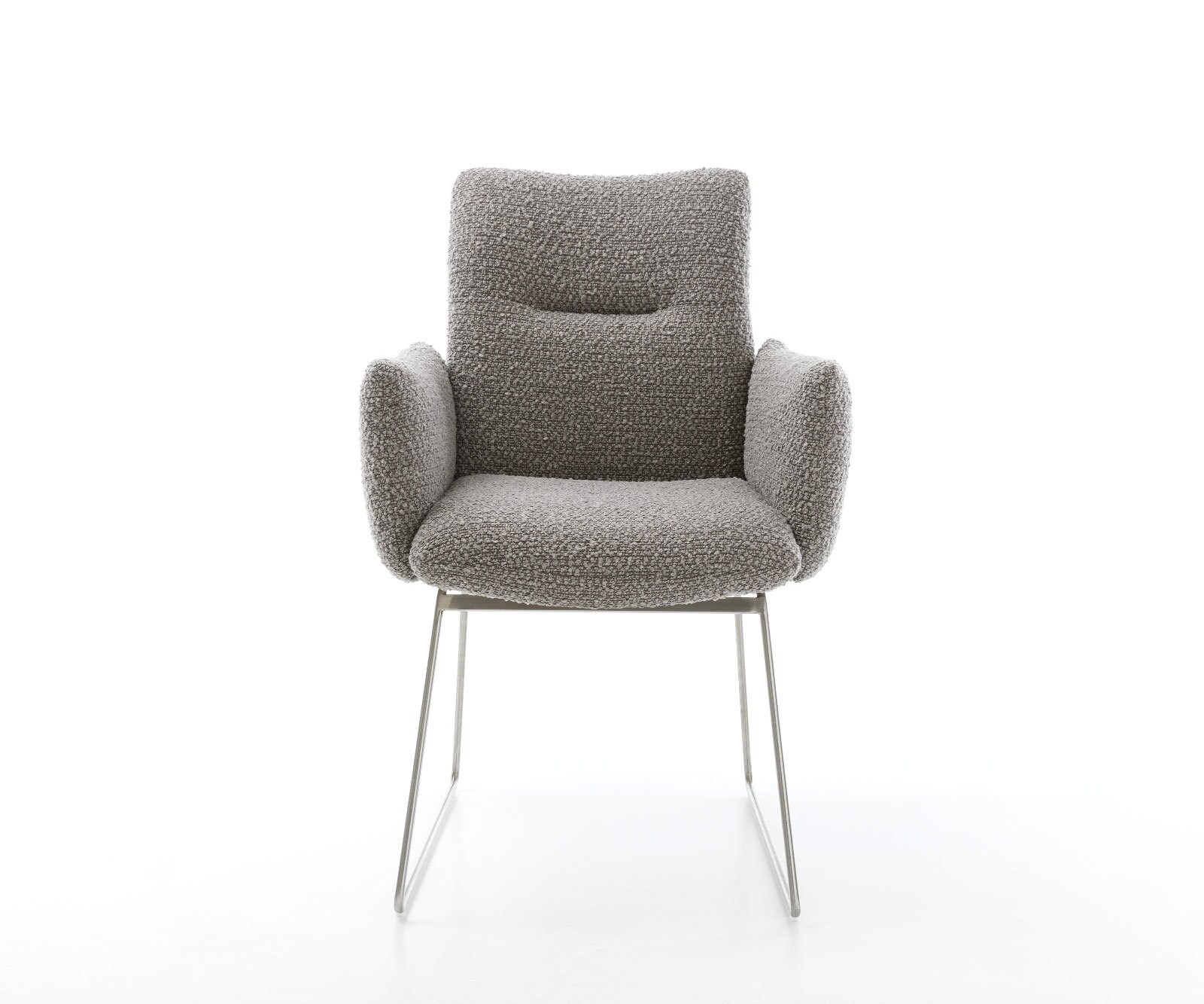 Стол Букле Сребристосив Извити крака Неръждаема стомана Покет пружина Jova-Flex 2