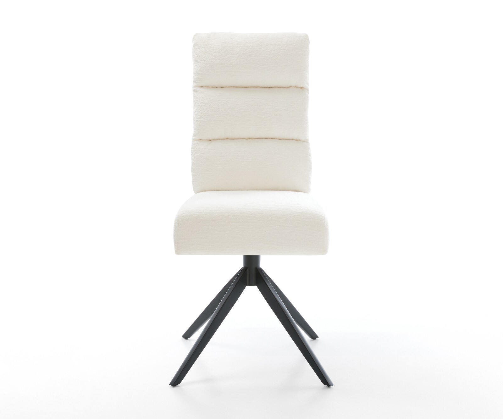 Въртящ се стол Pela-Flex Bouclé Soft Beige Кръстосана рамка широка Черно 360° въртене Люлееща се функция Ядро от джобни пружини 2