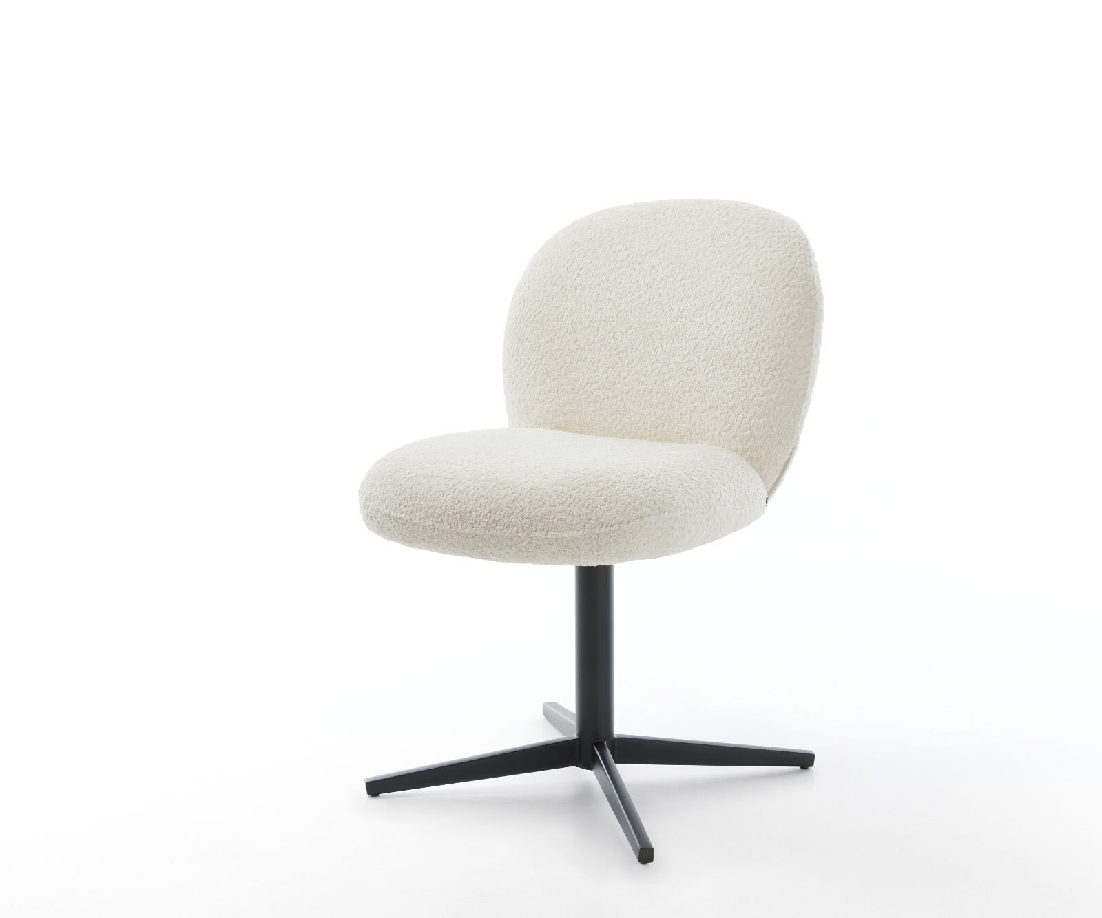 Врътящ се стол Букле Бял Офис основа Черен 360° въртящ се Покет пружина Nube-Flex 1