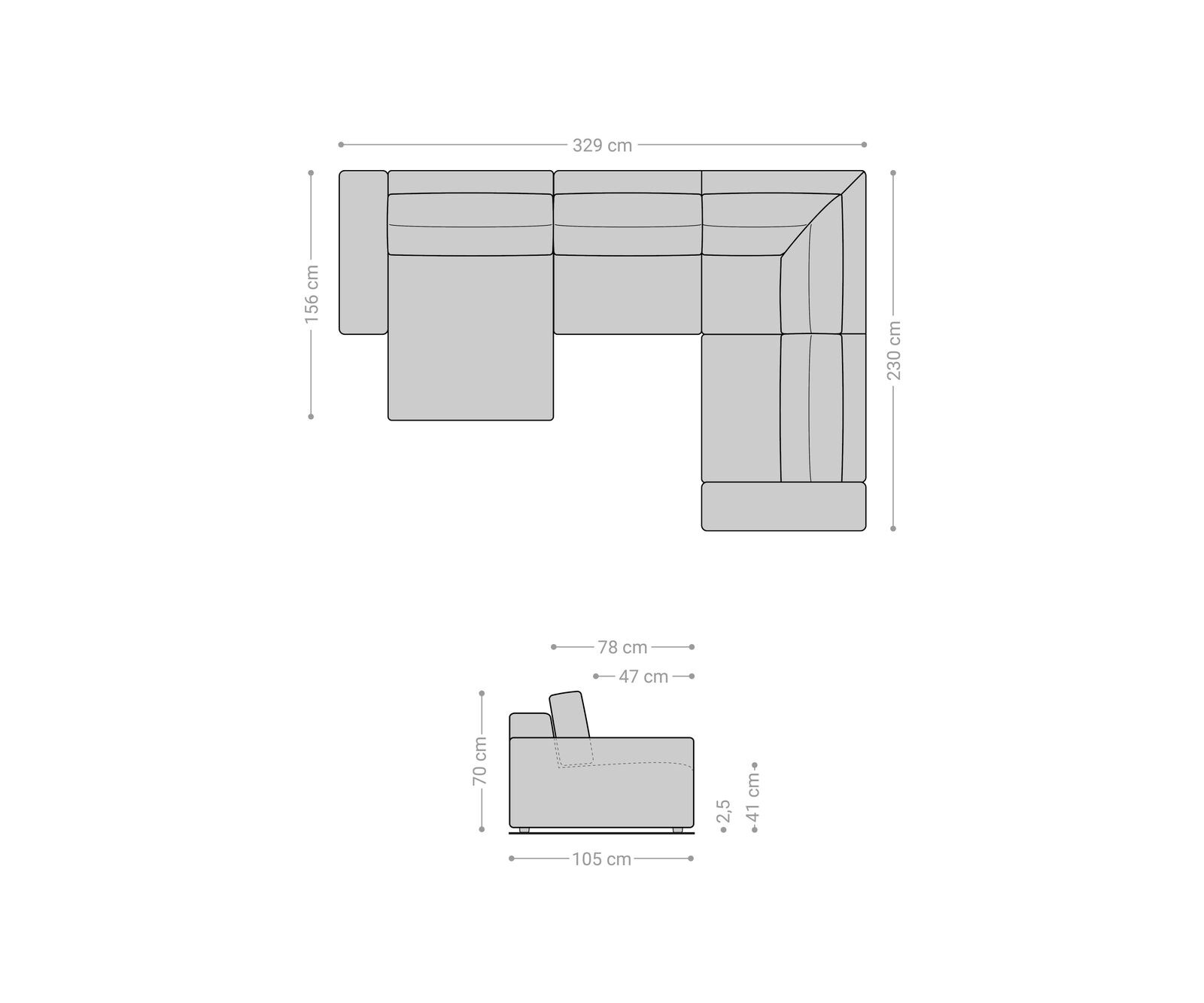  L 330x230 cm Микрофибър КакиКафяв Лежанка вариации Lanzo 5