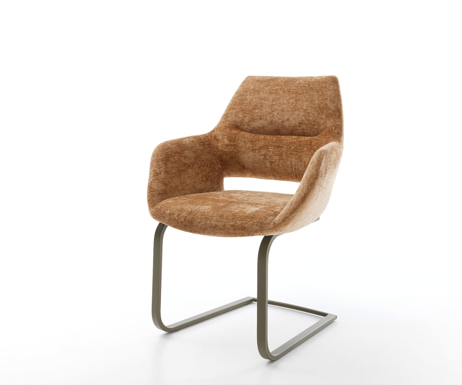 Люлеещ стол с подлакътници Шенил Ръжда Конзолен крак плосък  Титан Yago-Flex Люлеещ стол с подлакътници Шенил Ръжда Конзолен крак плосък  Титан Yago-Flex