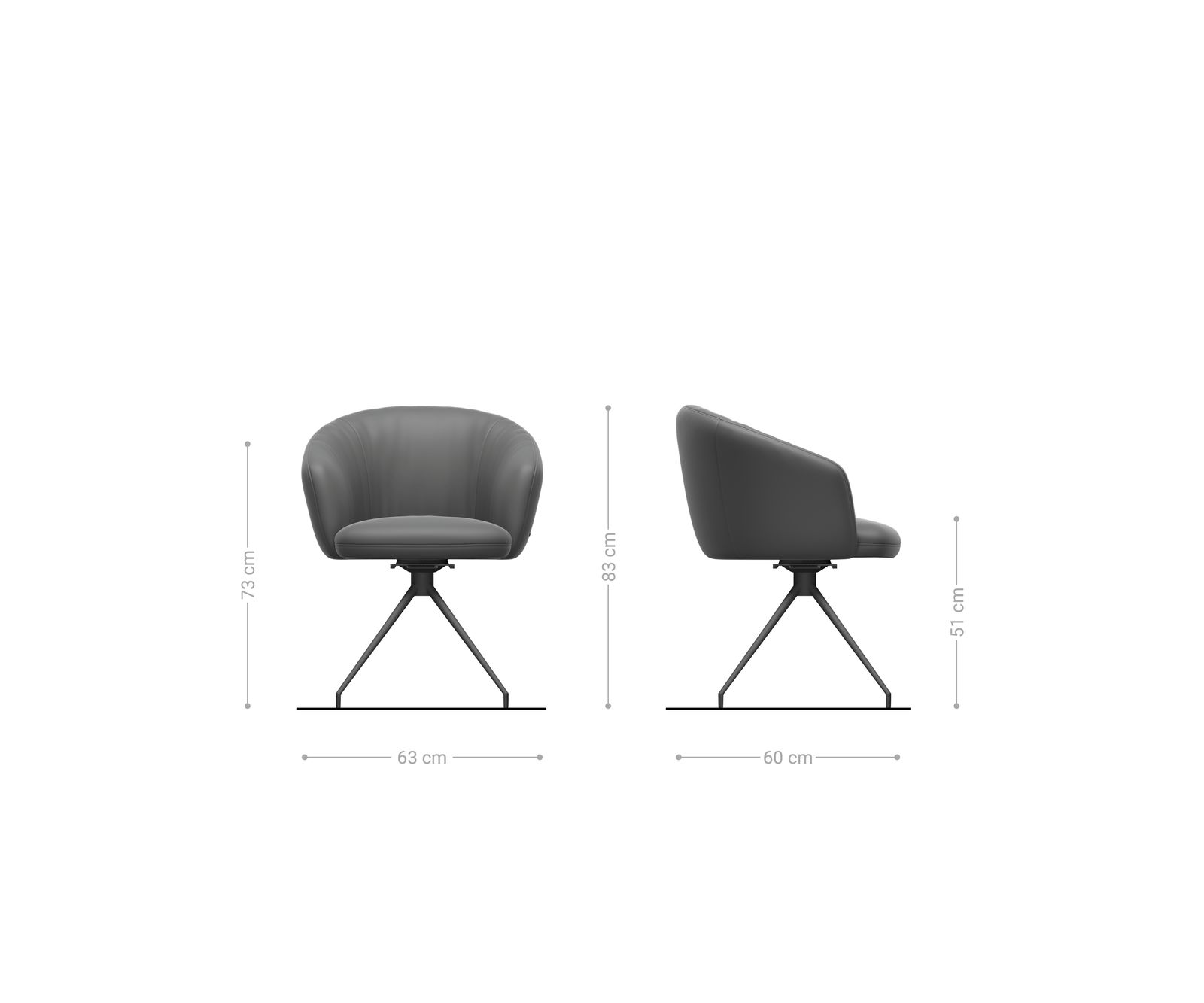 Врътящ се стол с подлакътници Букле СребристСив Конус крак кръгъл Неръждаема стомана 180° въртящ се Покет пружина Caja-Flex 6
