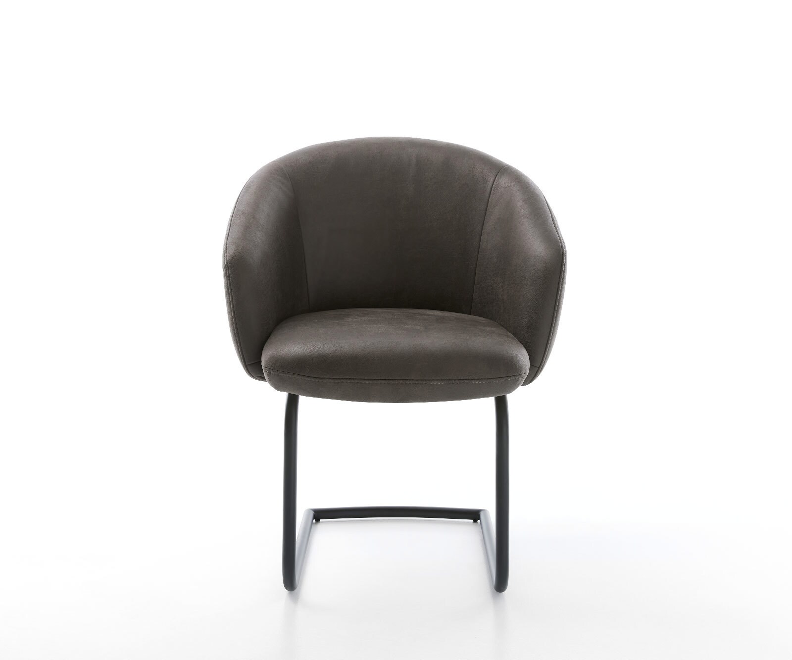 Люлеещ стол с подлакътници Антрацит Винтидж Конзолен крак кръгъл Черен Покет пружина Caja-Flex 2