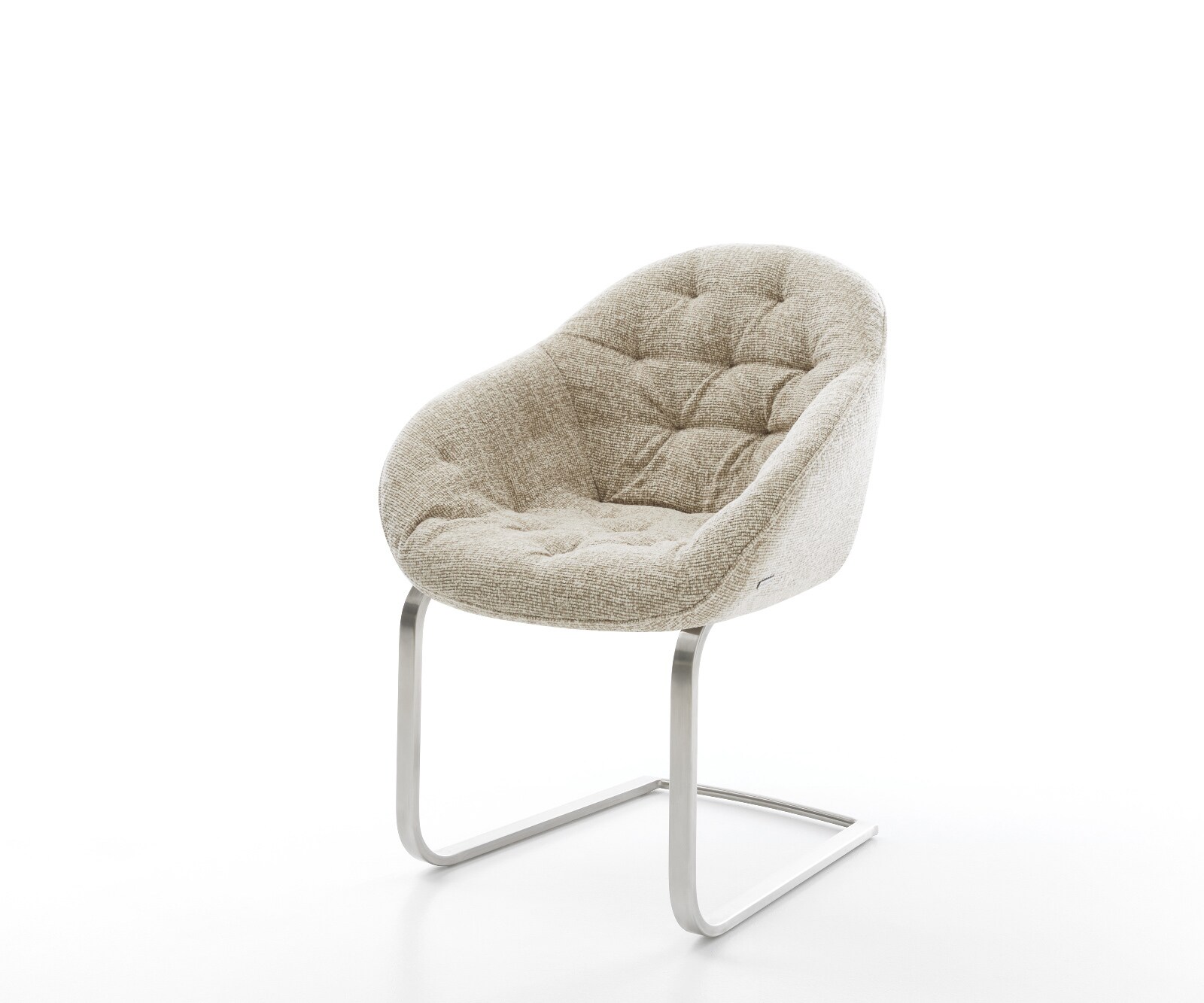 Gaio-Flex конзолен стол тъкан плат меко бежово конзолен стол плосък неръждаема стомана 1