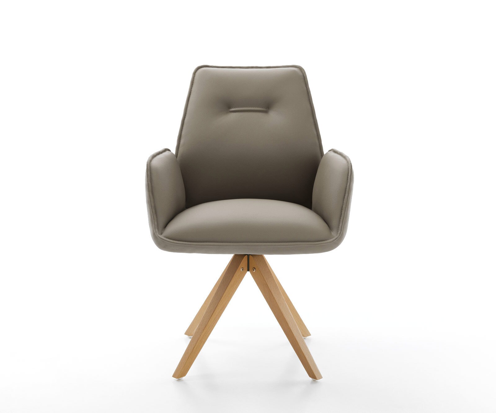 Врътящ се стол Естествена кожа Сиво-Кафяв Дървена рамка  180° въртящ се Zoa-Flex 2