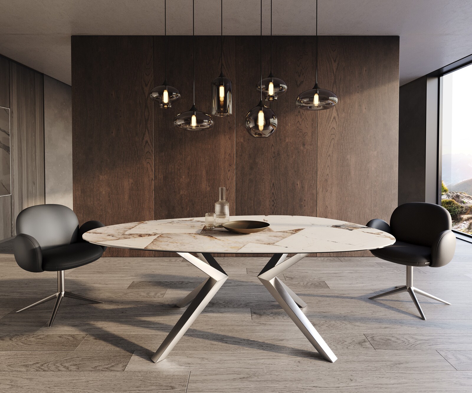 Edge Овална маса за хранене 220x120 керамика Iris FMG Patagonia Lappato Zenthara ъглова неръждаема стомана 1 Edge Овална маса за хранене 220x120 керамика Iris FMG Patagonia Lappato Zenthara ъглова неръждаема стомана 1