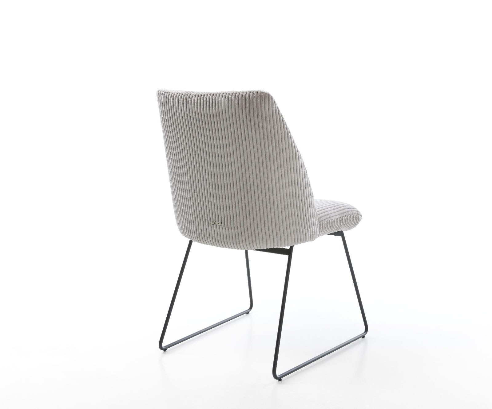 Трапезен стол Корд СребристСив Извити крака Черен Покет пружина Elso-Flex 5