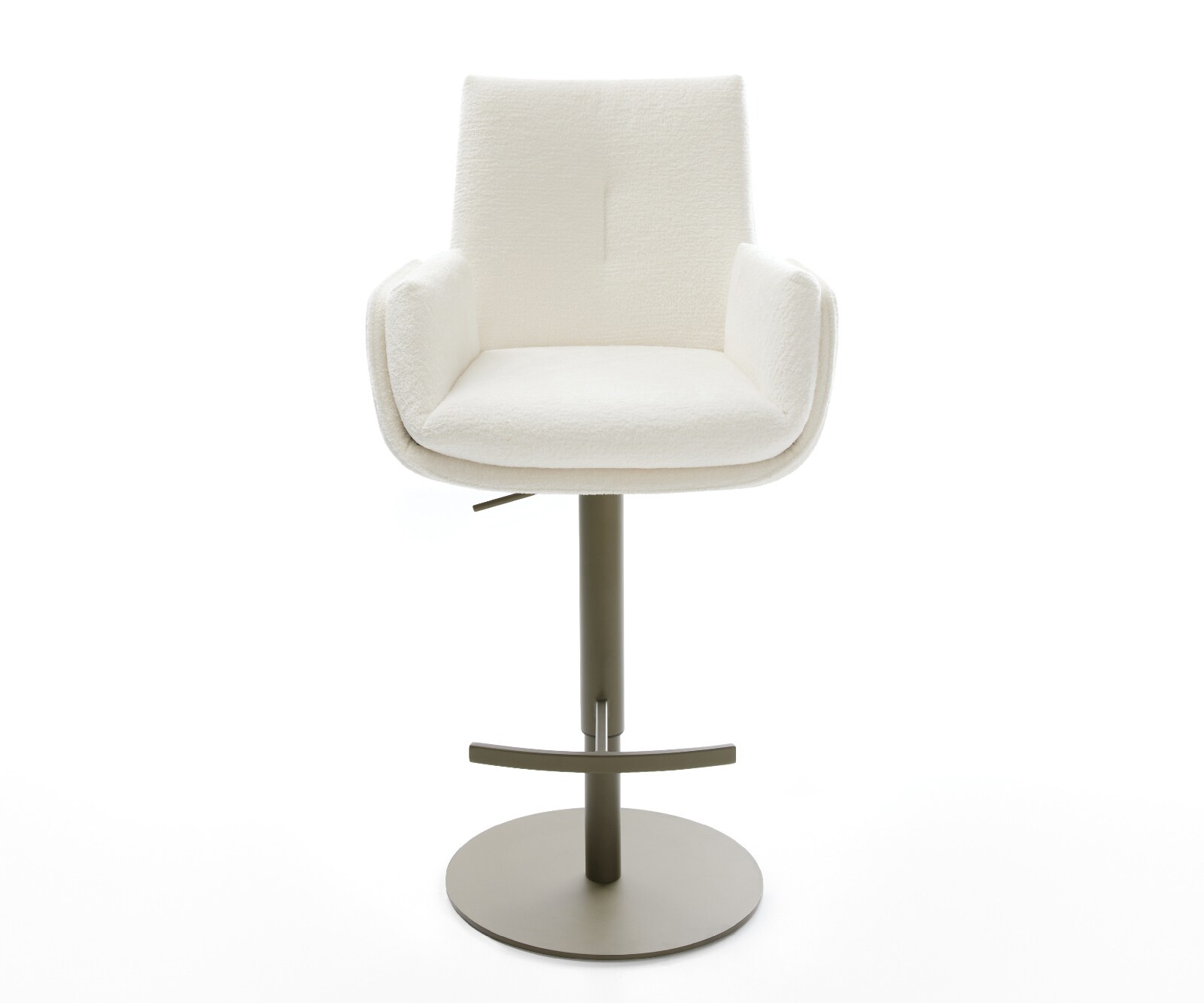 Бар стол Clea-Flex, Букле Светлобежово, Метална основа за въртене с регулиране на височината в титаниев цвят 1