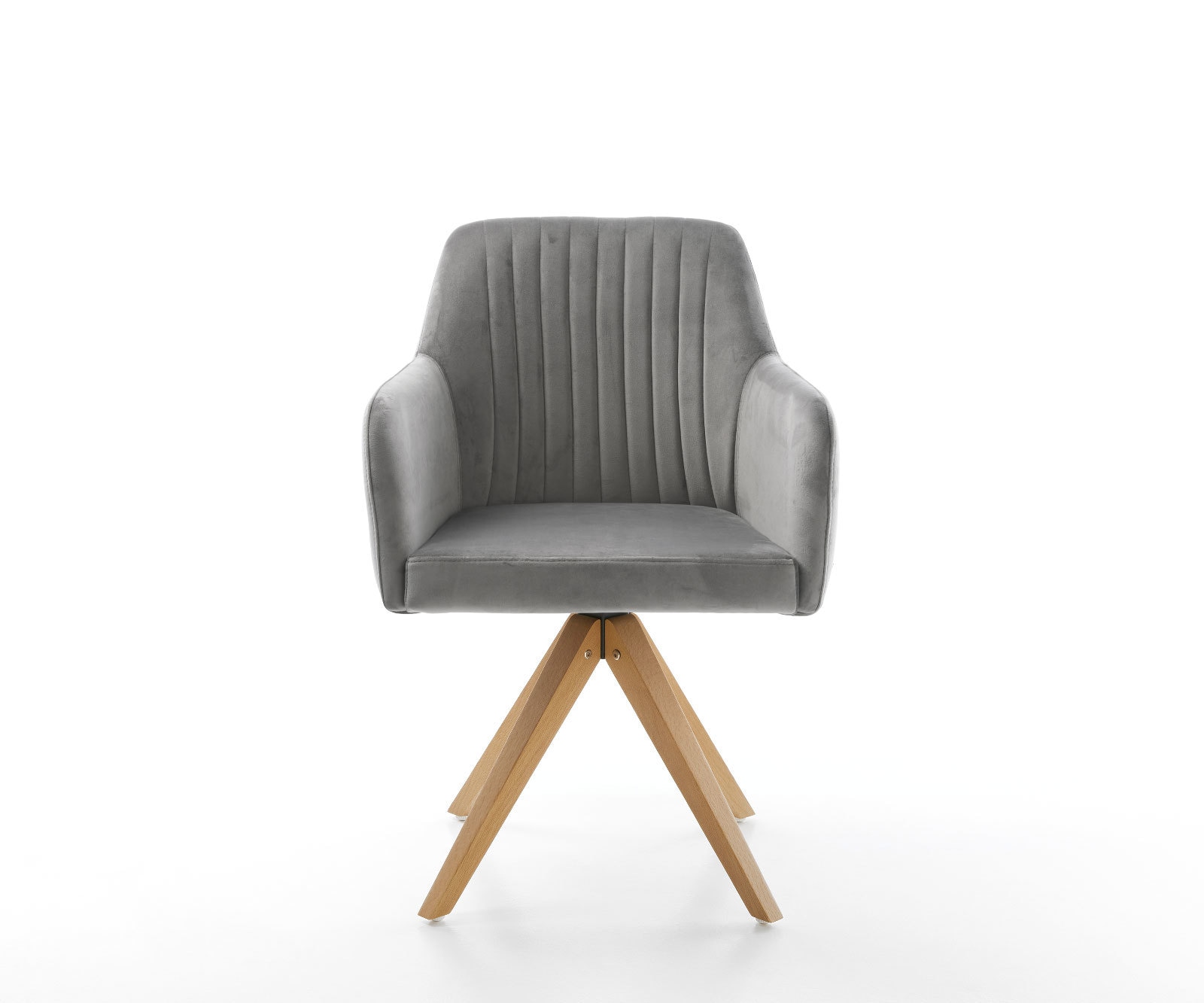 Врътящ се стол Кадифе Сив Дървена рамка  180° въртящ се Greg-Flex 1 Врътящ се стол Кадифе Сив Дървена рамка  180° въртящ се Greg-Flex 1