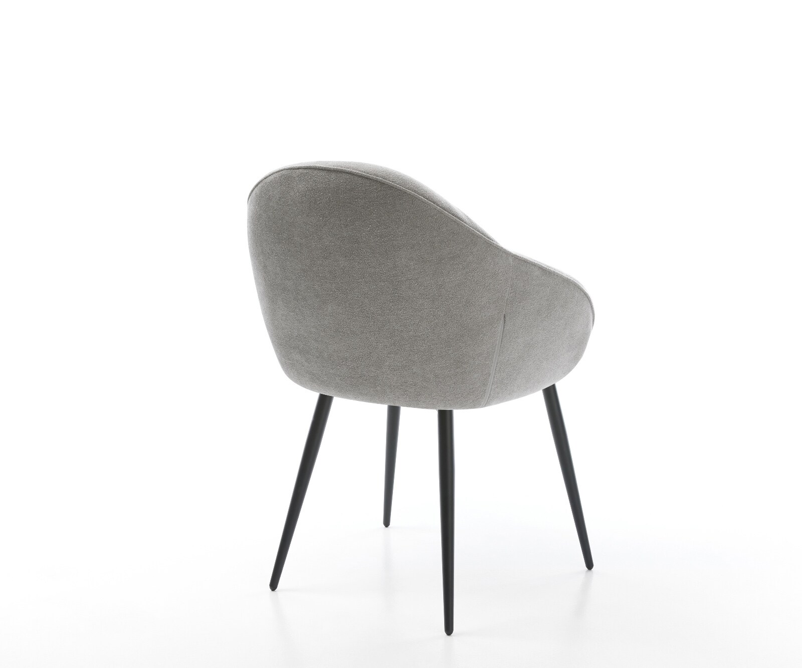 Трапезен стол Gaio-Flex текстурирана тъкан меко сиво 4-футов заострен черен 5