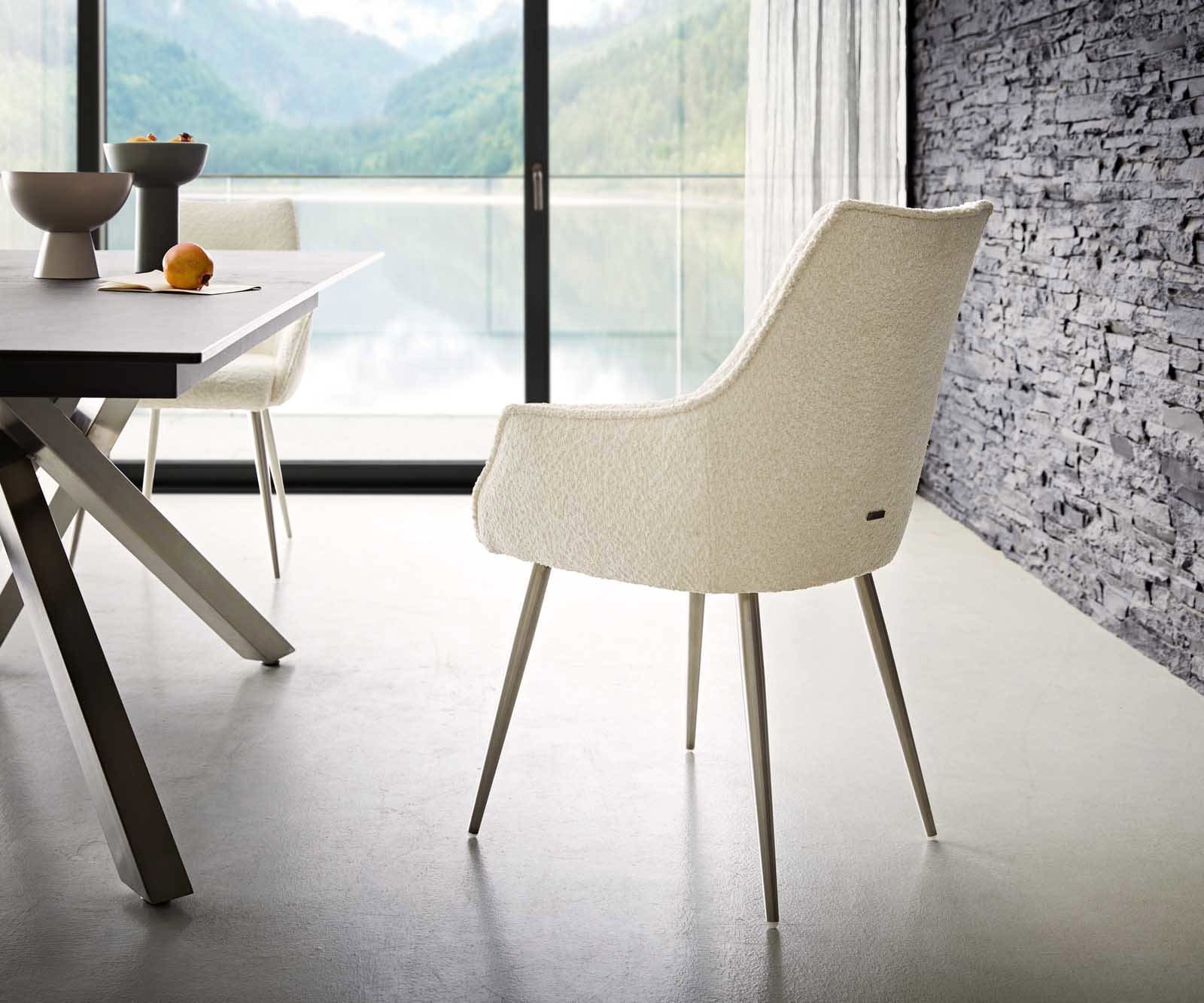 Стол Букле Бяло 4-крака Прави Неръждаема стомана Покет пружина Alja-Flex 4 Стол Букле Бяло 4-крака Прави Неръждаема стомана Покет пружина Alja-Flex 4