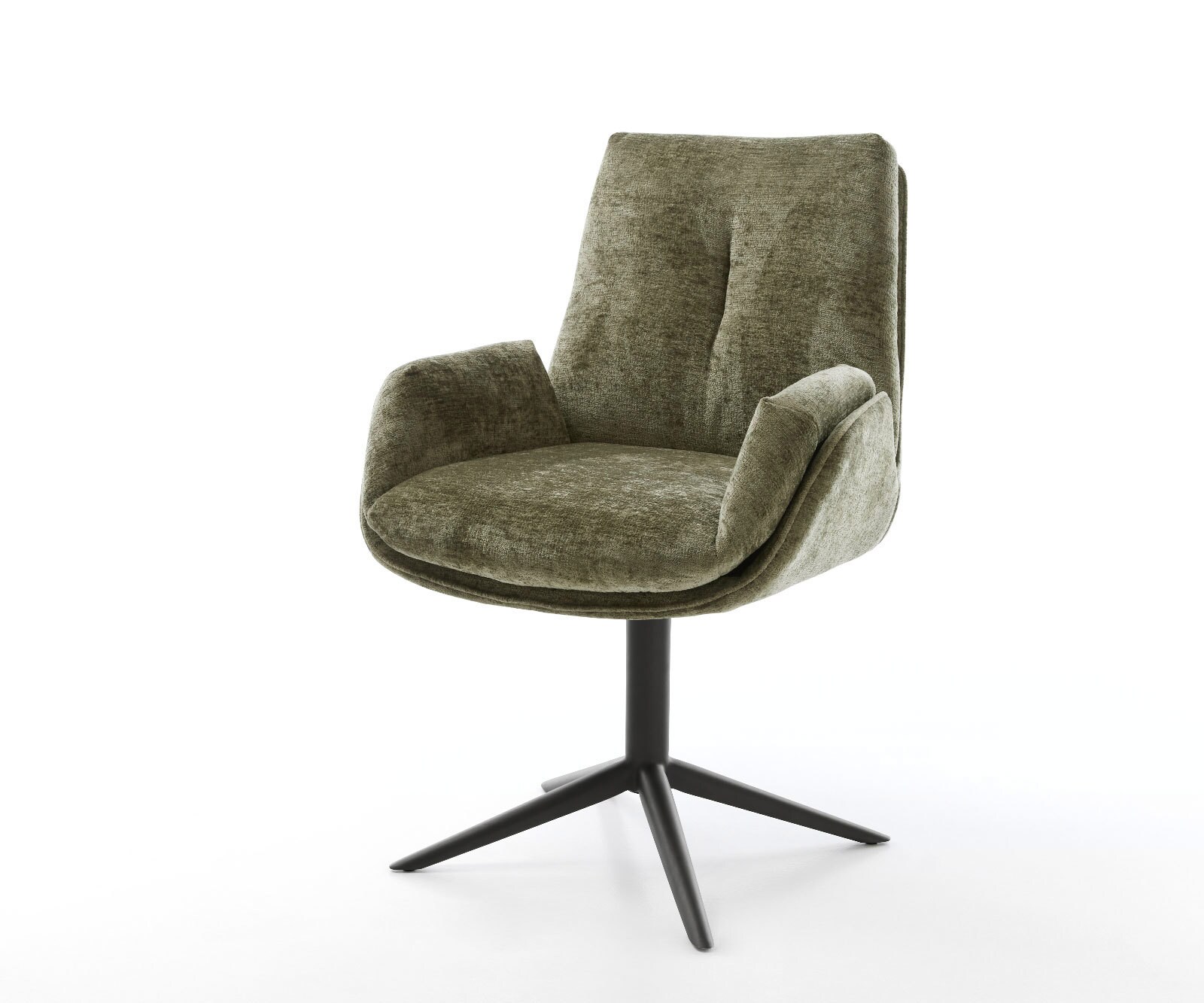 Въртящ се стол Clea-Flex шанилия маслинова основа черен 360° въртяща се люлееща се функция 1