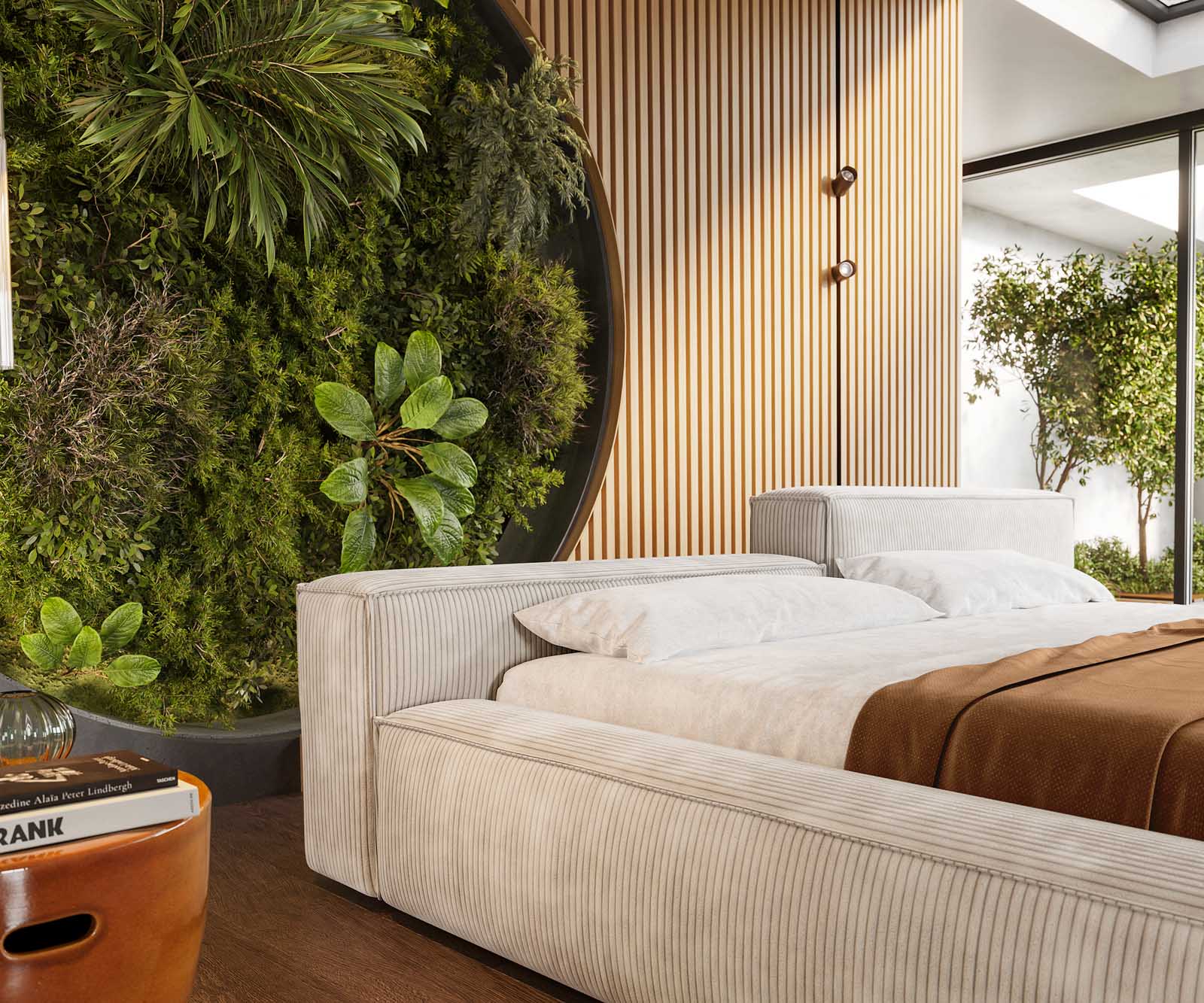 Тапицирано легло Kalinea 180x200 cm Cord бежаво 5 Тапицирано легло Kalinea 180x200 cm Cord бежаво 5