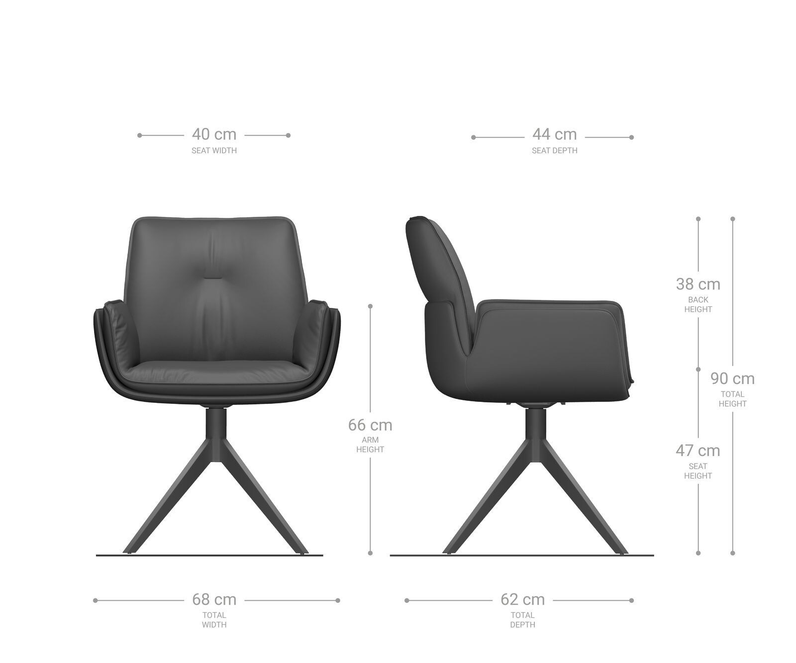 Въртящ се стол Nela-Flex материал микс кръстосана рамка 360° въртяща се 5